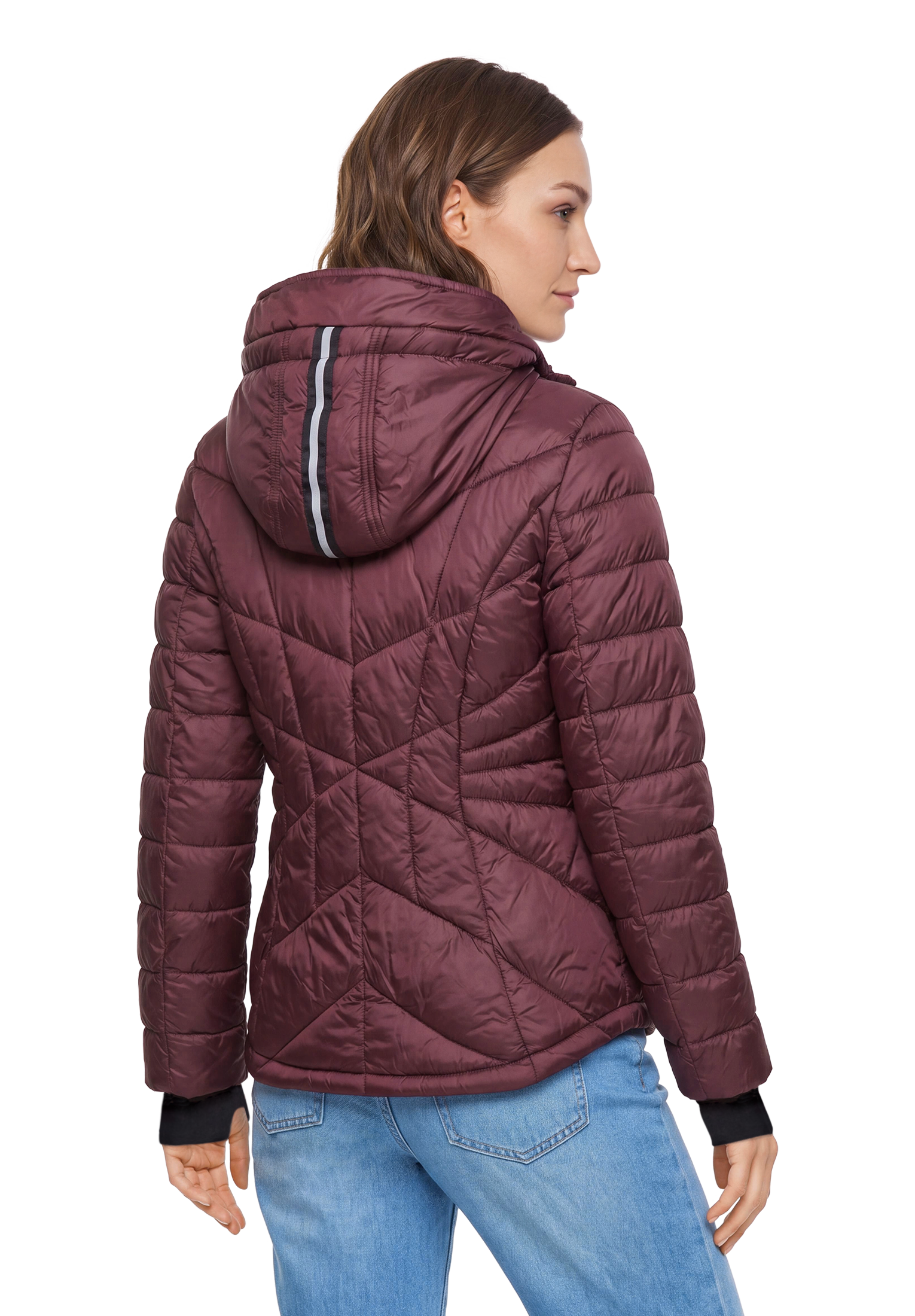 Gil Bret Steppjacke mit Kapuze mit abnehmbarer Kapuze und verdecktem Reißverschluss
