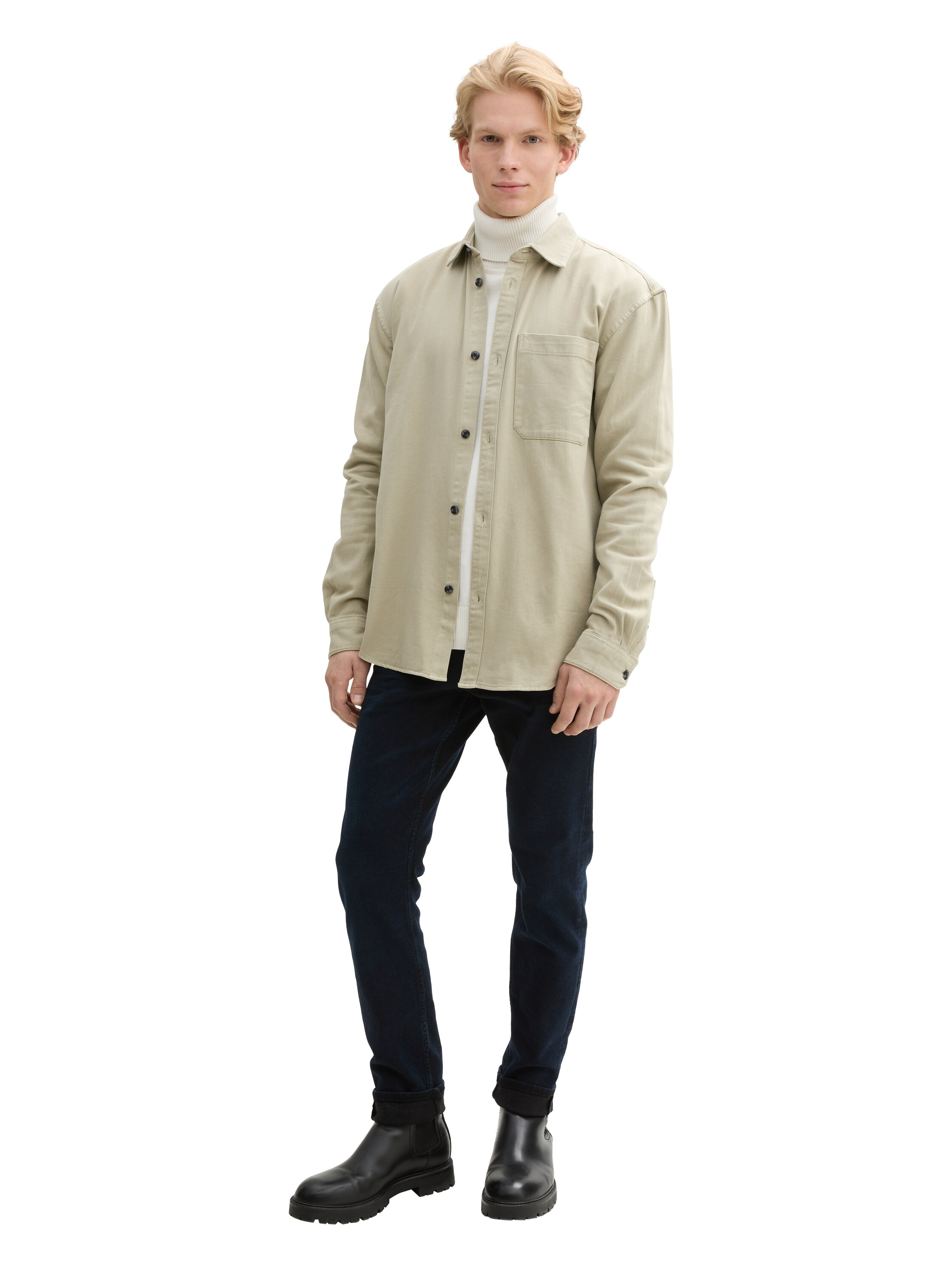 TOM TAILOR Denim Langarmhemd, mit Brusttasche, aus reiner Baumwolle