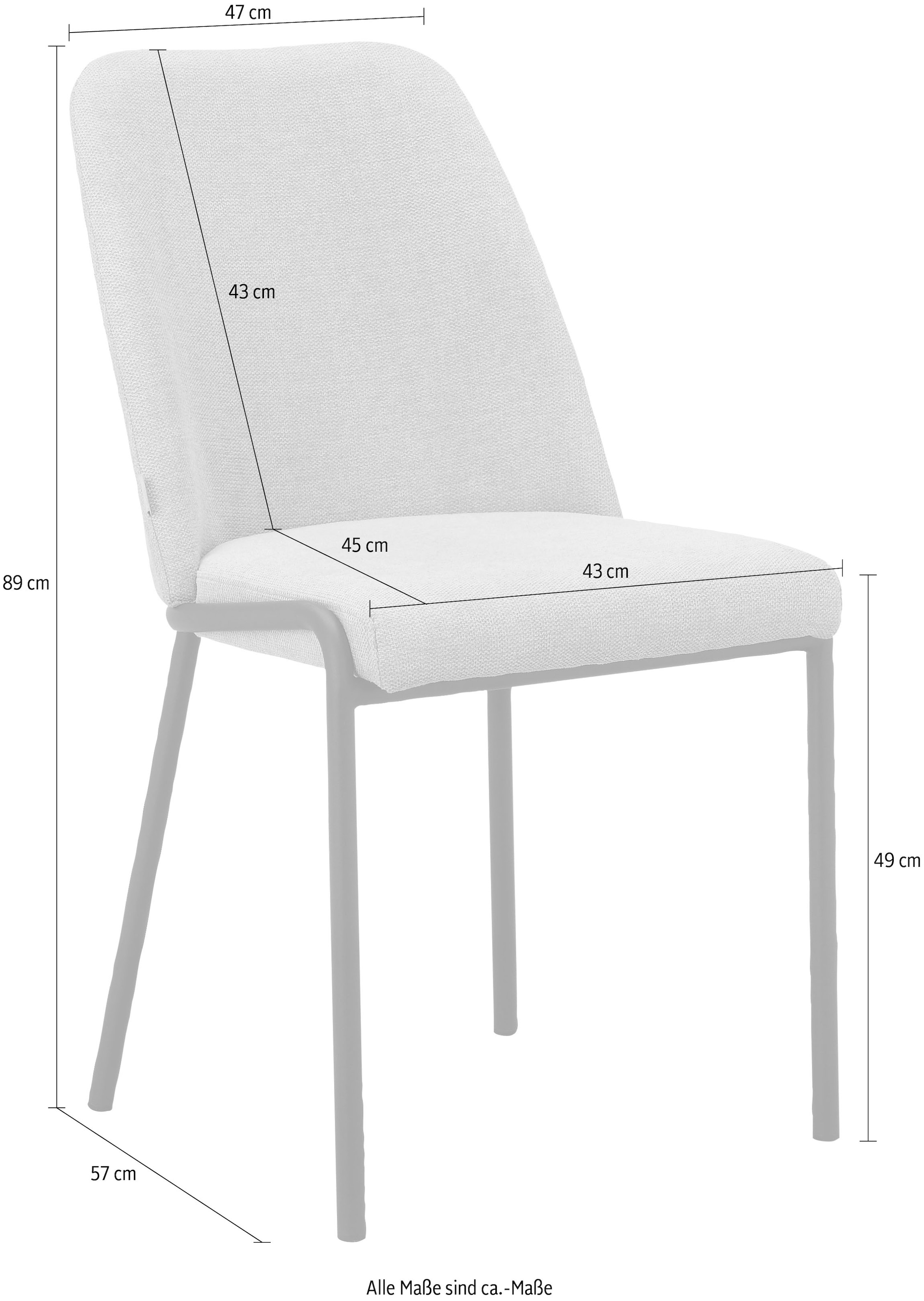 andas Esszimmerstuhl »Grimsbu«, 2 St., Webstoff, im 2er Set erhältlich, mit Sitz und Rücken gepolstert, Sitzhöhe 49 cm