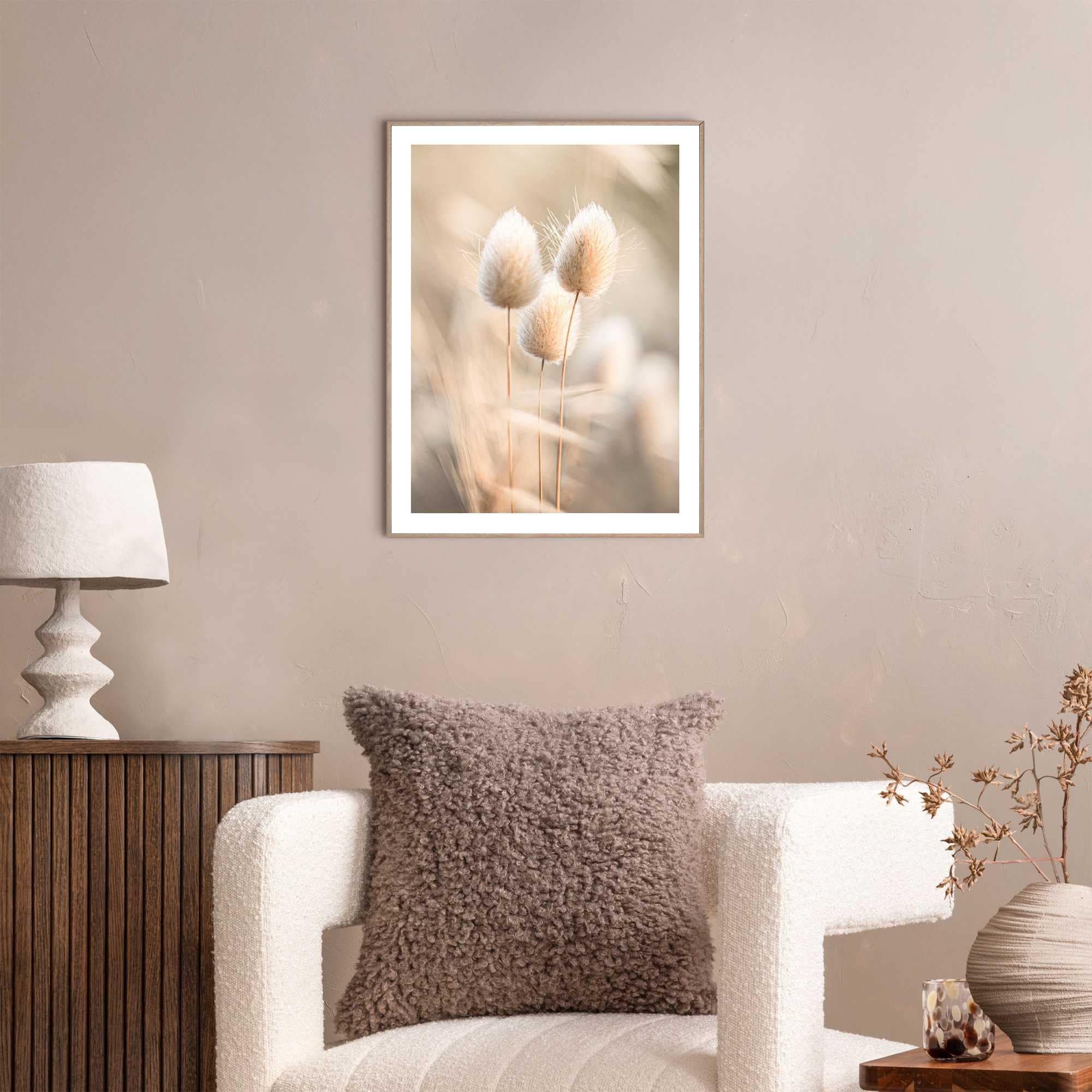 Reinders! Poster »Plumes« Wohnzimmer - Grasfedern - Beige - MDF - Blumen und Pflanzen - 30x40 cm