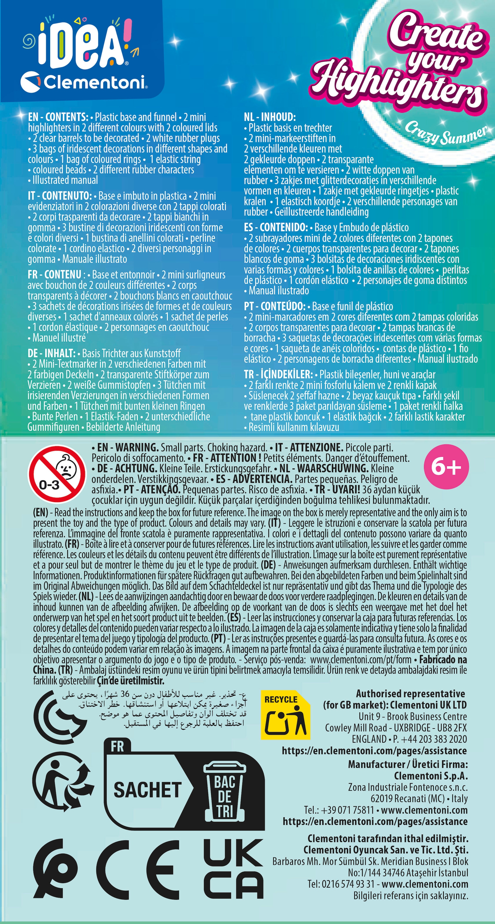 Clementoni® Kreativset »Idea, Deine Textmarker-Kreationen - Verrückter Sommer«