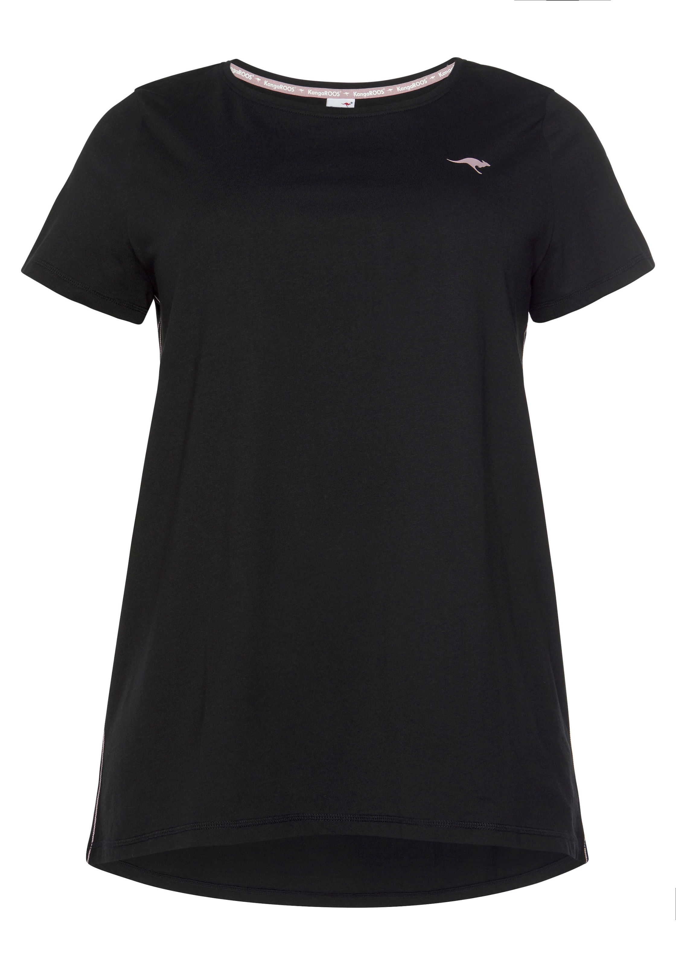KangaROOS Longshirt, (Packung, 2 tlg., 2er-Pack), Kurzarm, figurumschmeichelnde Passform