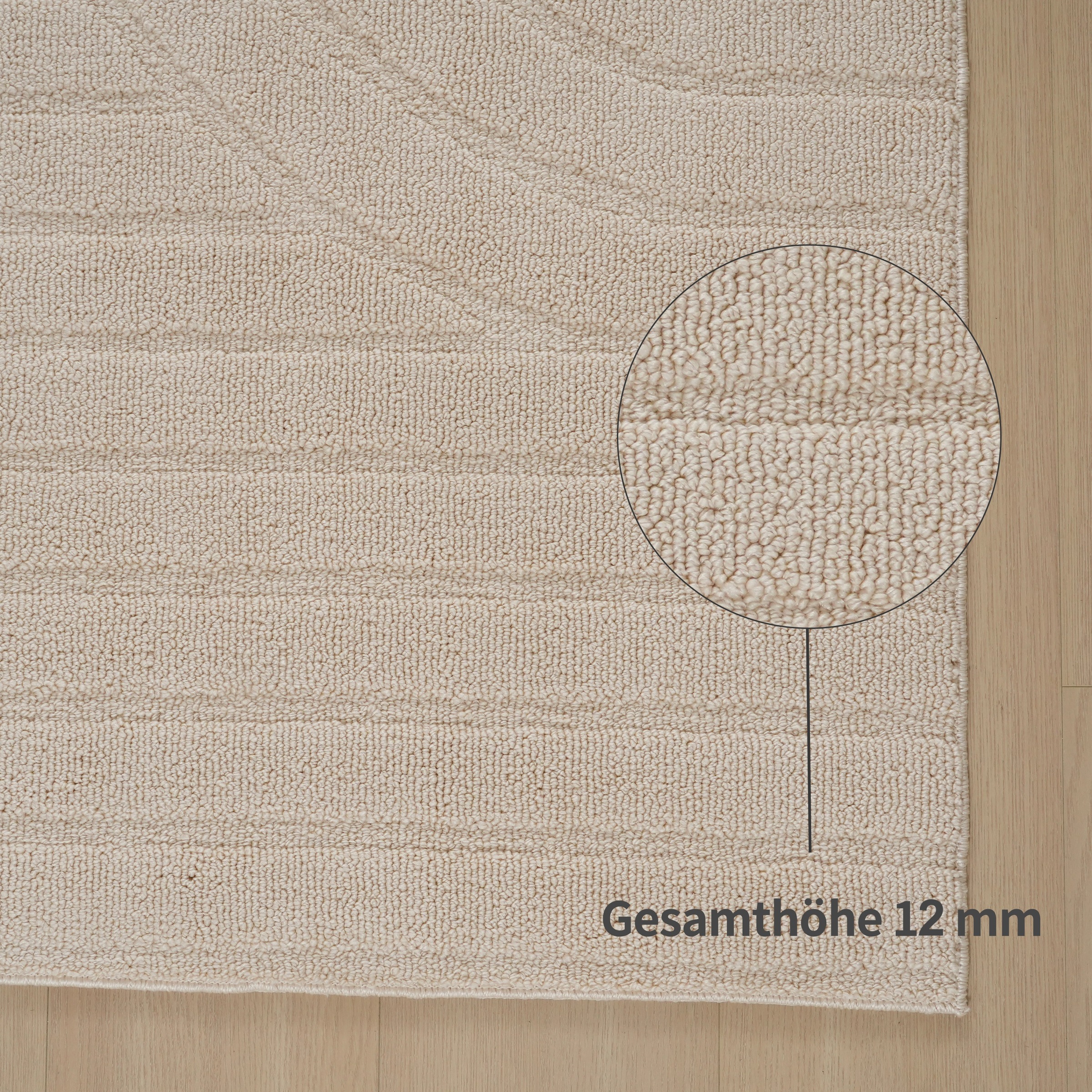 OTTO home Teppich »Neele, Boho-Design, Hoch-Tief, waschbar« rechteckig 12 mm Höhe 3D Optik, Skandinavisch, Designteppich, Wohnzimmer, Schlafzimmer