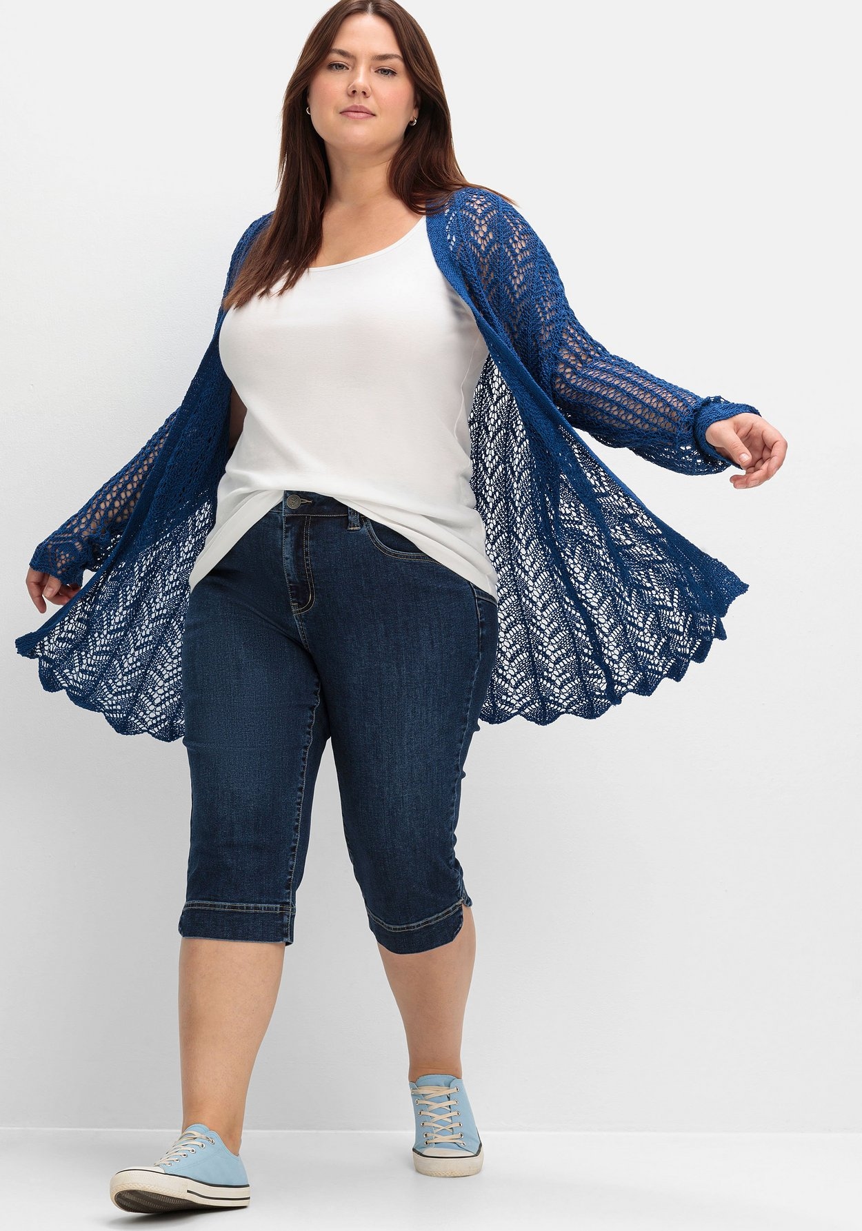 Sheego Caprijeans »Schmale Caprijeans mit Push-up-Effekt, ultraflexibel«