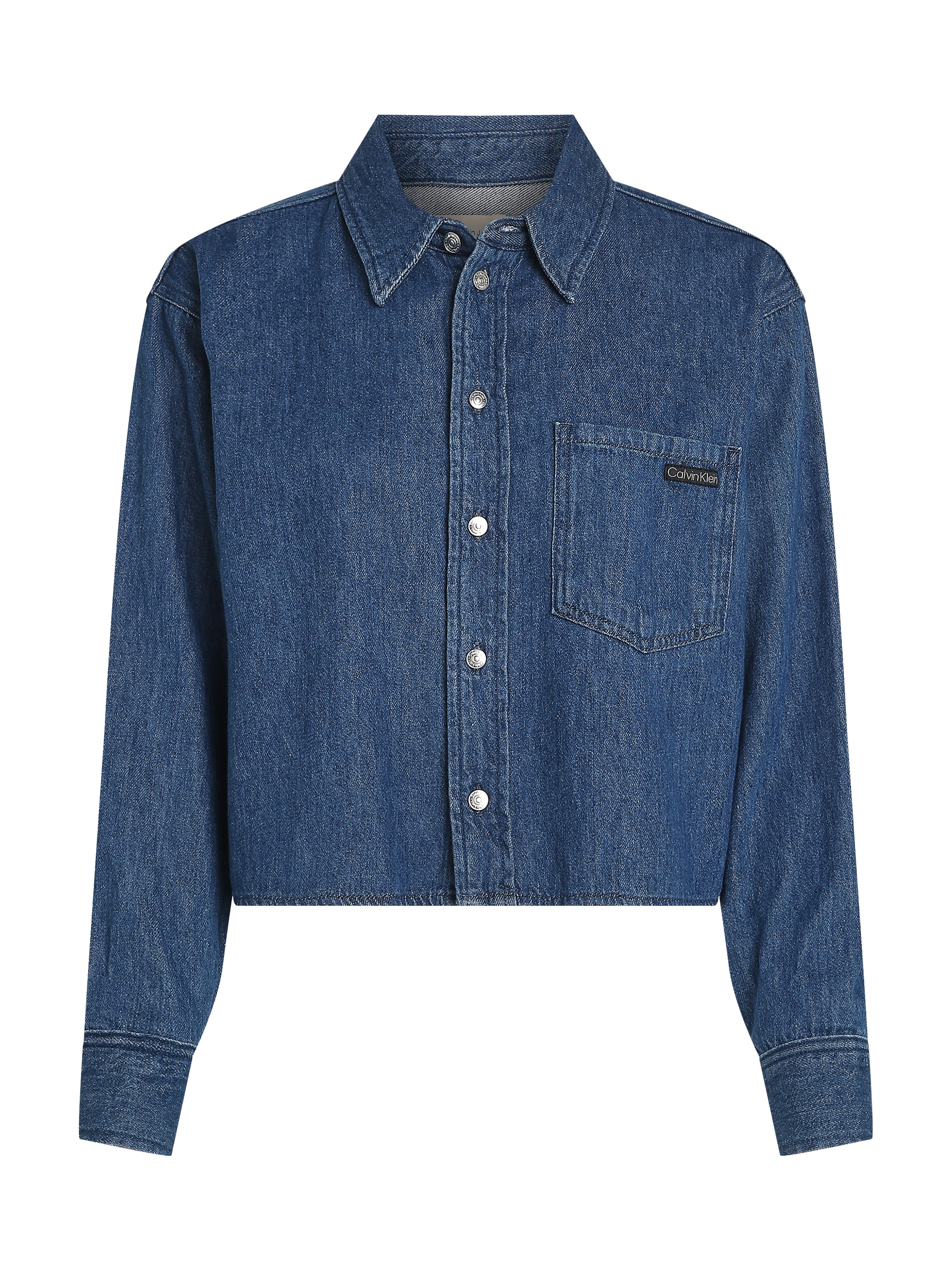 Calvin Klein Jeans Jeansbluse »CROPPED DAD DENIM SHIRT«, in blauer Waschung