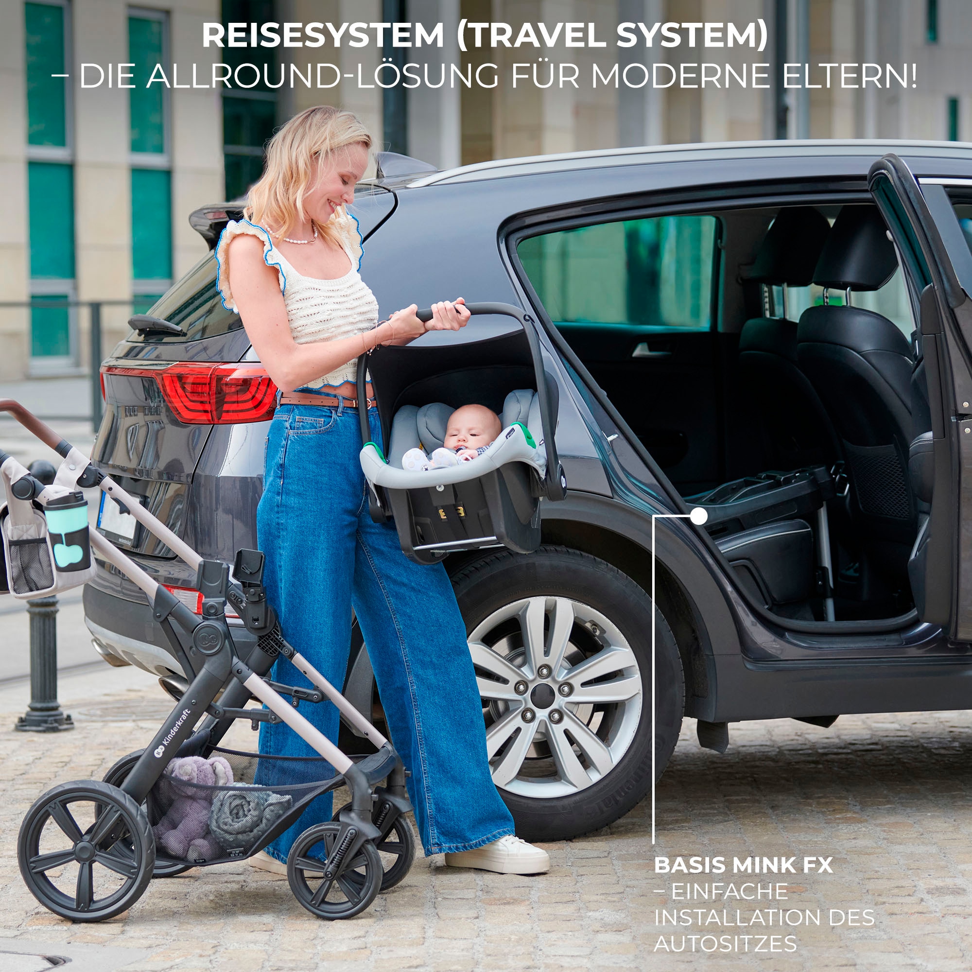 Kinderkraft Kombi-Kinderwagen »MOOV 2 4in1 EVA« 27 kg mit EVA-Rädern