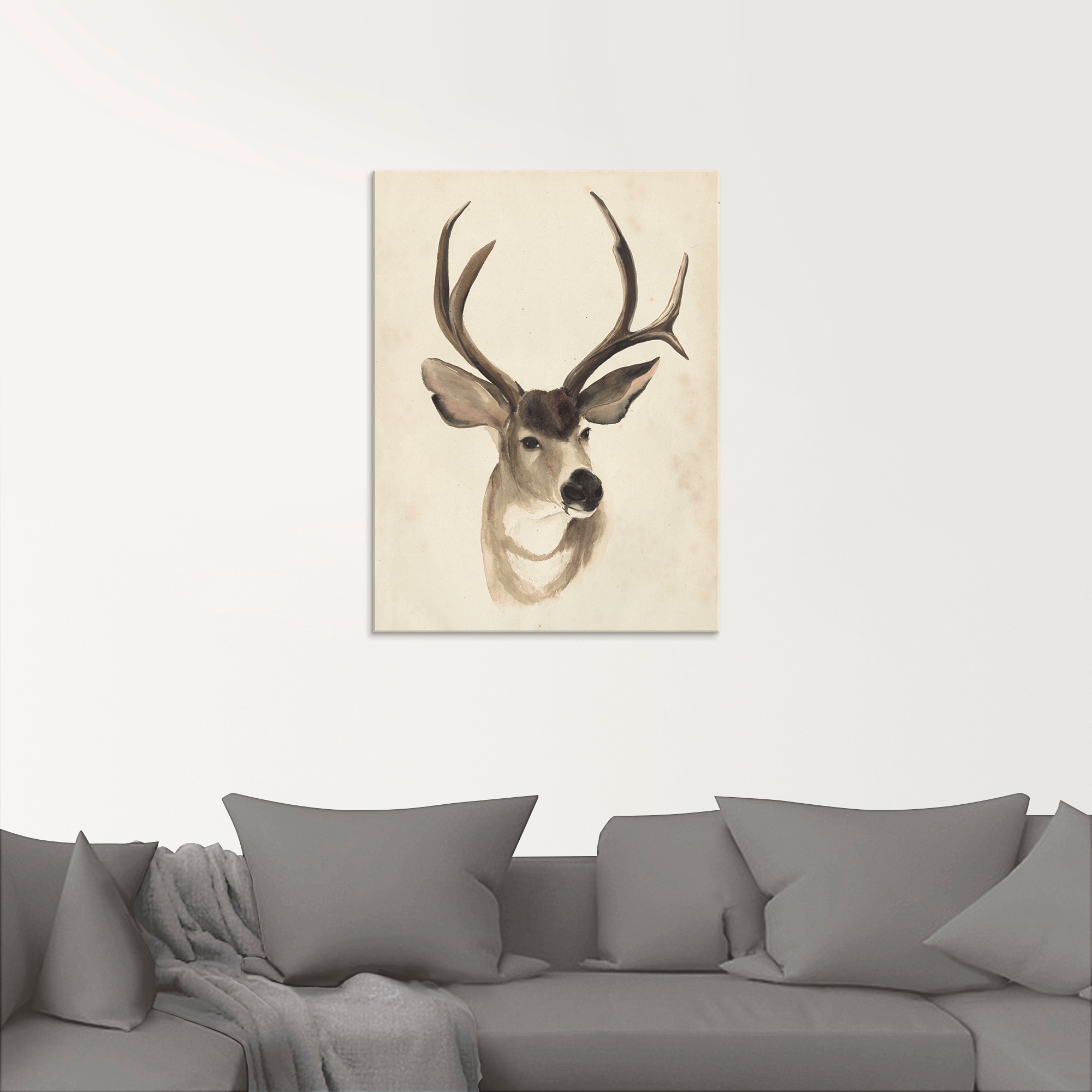 Artland Glasbild »Wasserfarben Tierlehre II«, Wildtiere, (1 St.), in verschiedenen Größen