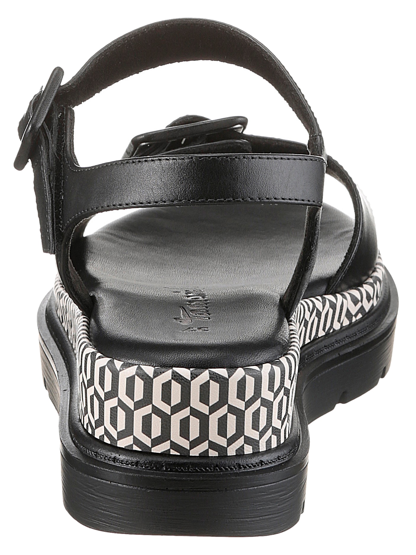 Tamaris Keilsandalette  , Riemchensandale, Sommerschuh mit Muster am Plateau