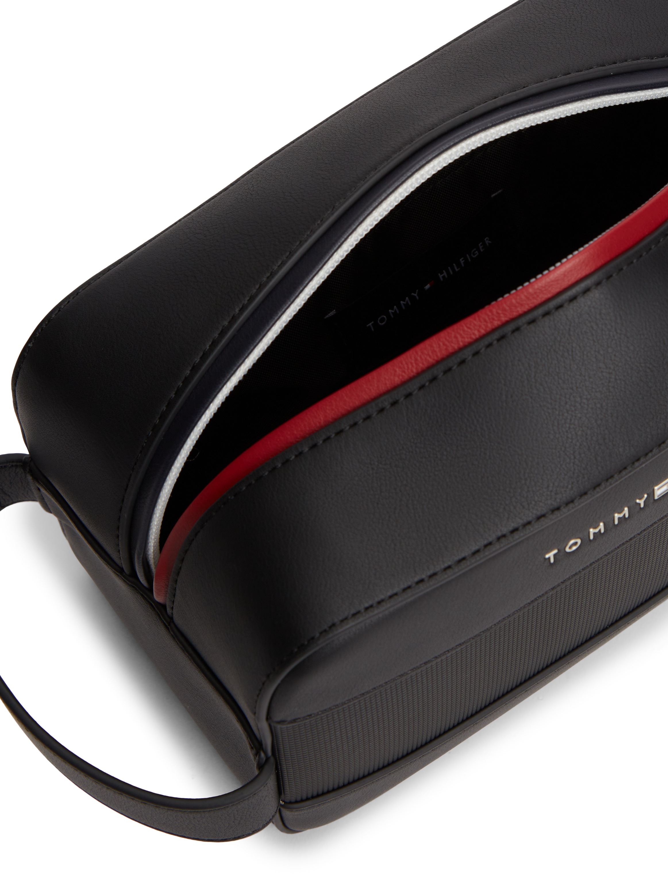 Tommy Hilfiger Kulturbeutel »TH FOUNDATION WASHBAG« Unisex Kosmetiktasche, Waschbeutel mit farbiger Pasepelierung