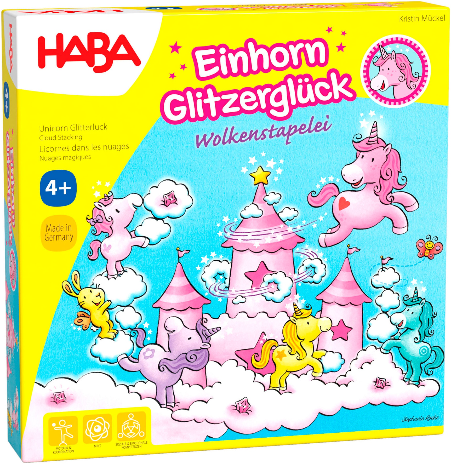 Haba Spiel »Einhorn Glitzerglück - Wolkenstapelei«, Made in Germany