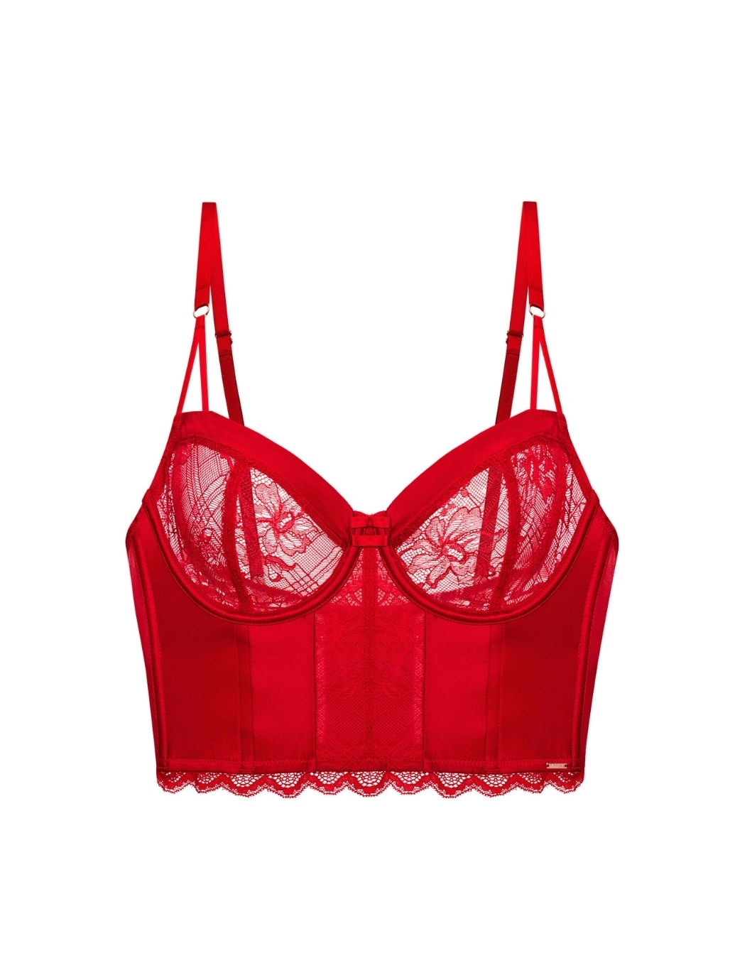 Dorina Bustier »Hasina« mit zarter Spitze und glänzendem Satin, verstellbare Träger