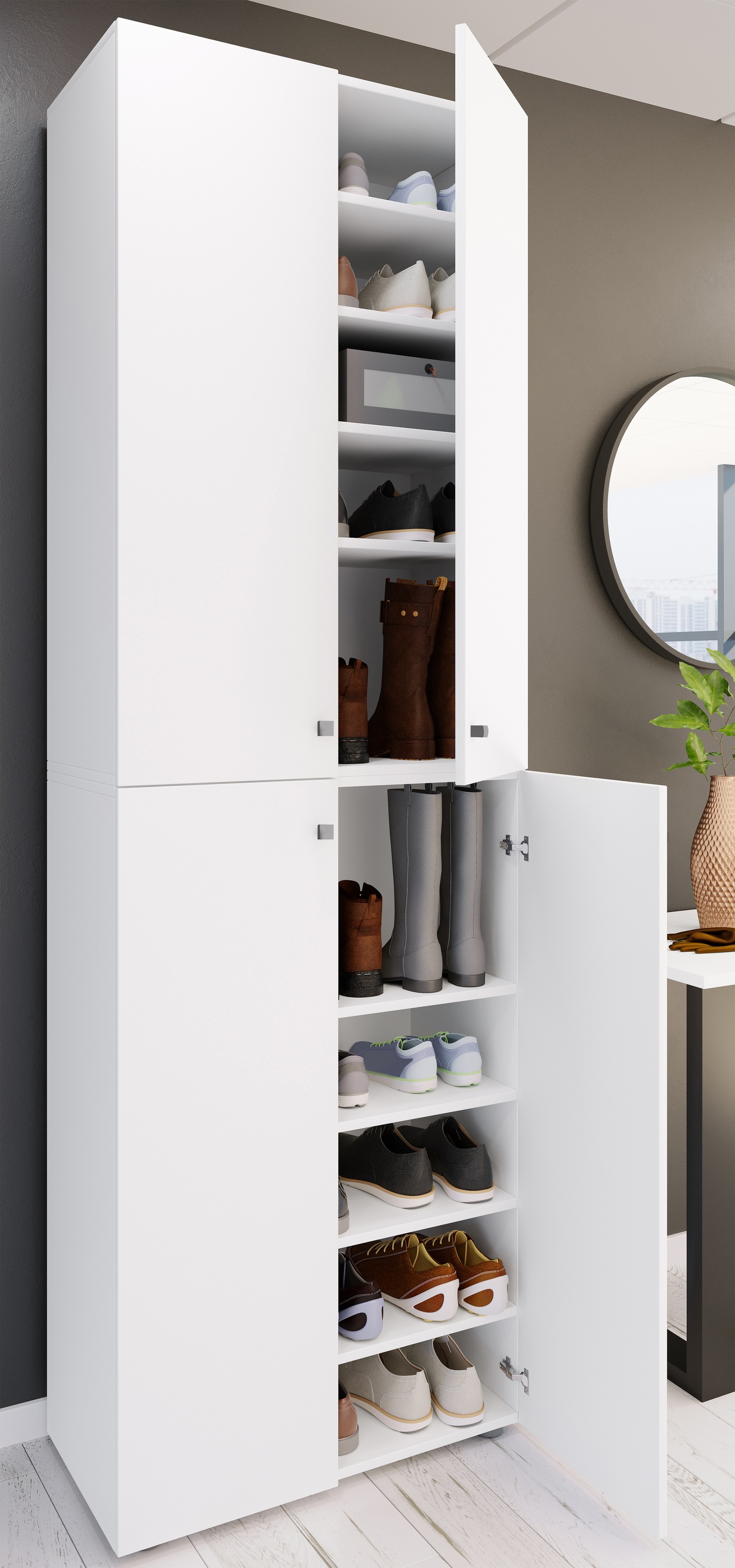 VCM Schuhschrank »VCM XL Holz Großer Schuhschrank Schuhregal Groß Stiefel Dielenmöbel Lona 10 Fächer Drehtüren«, (1 St.)