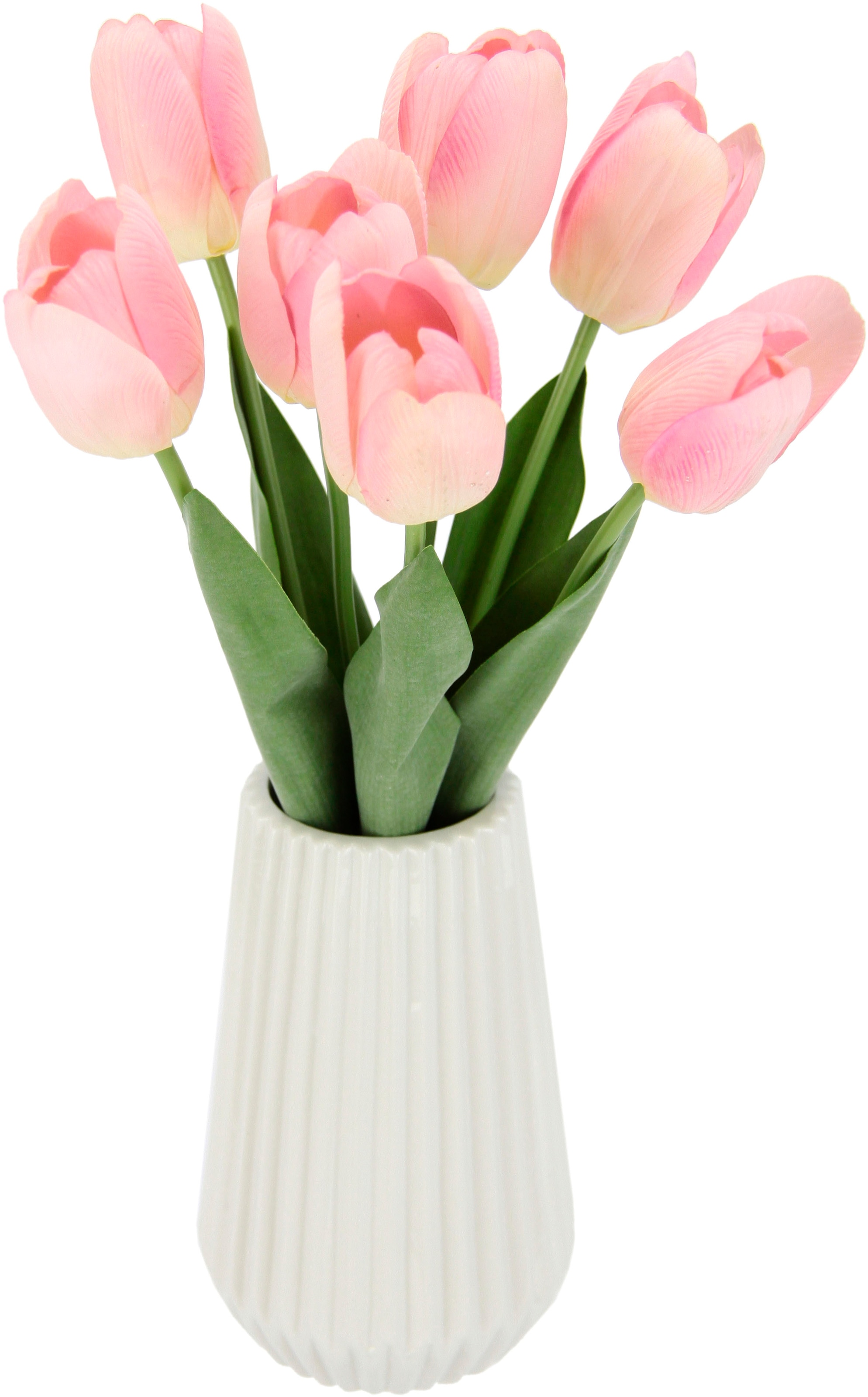 I.GE.A. Kunstblume Vase »Real-Touch-Tulpen«, Keramik bestellen bequem aus