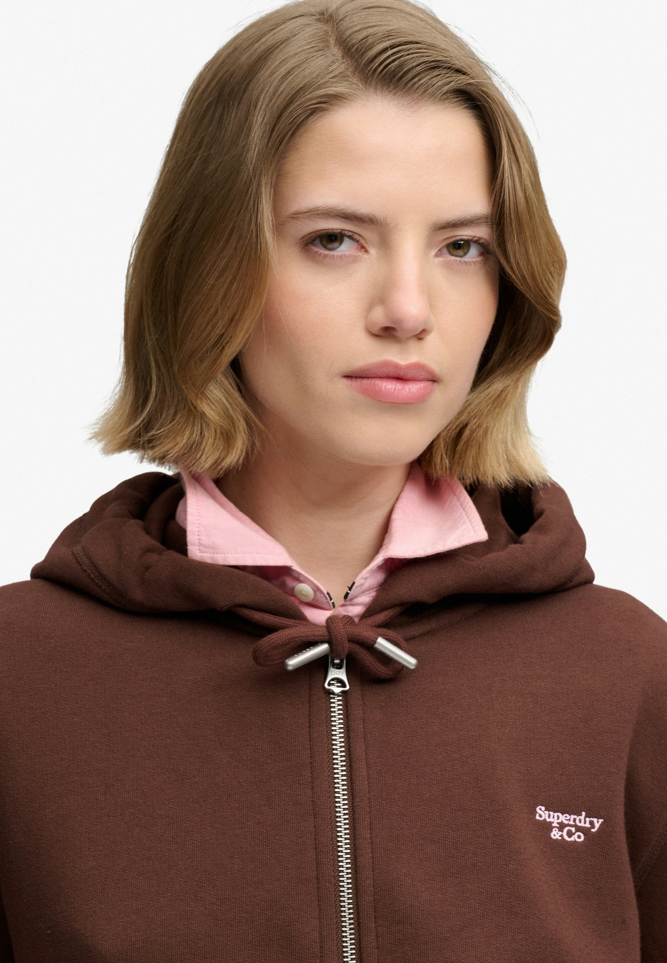 Superdry Kapuzensweatjacke »SIGNATURE EMB ZIPHOOD« Baumwollmischung, relaxed fit