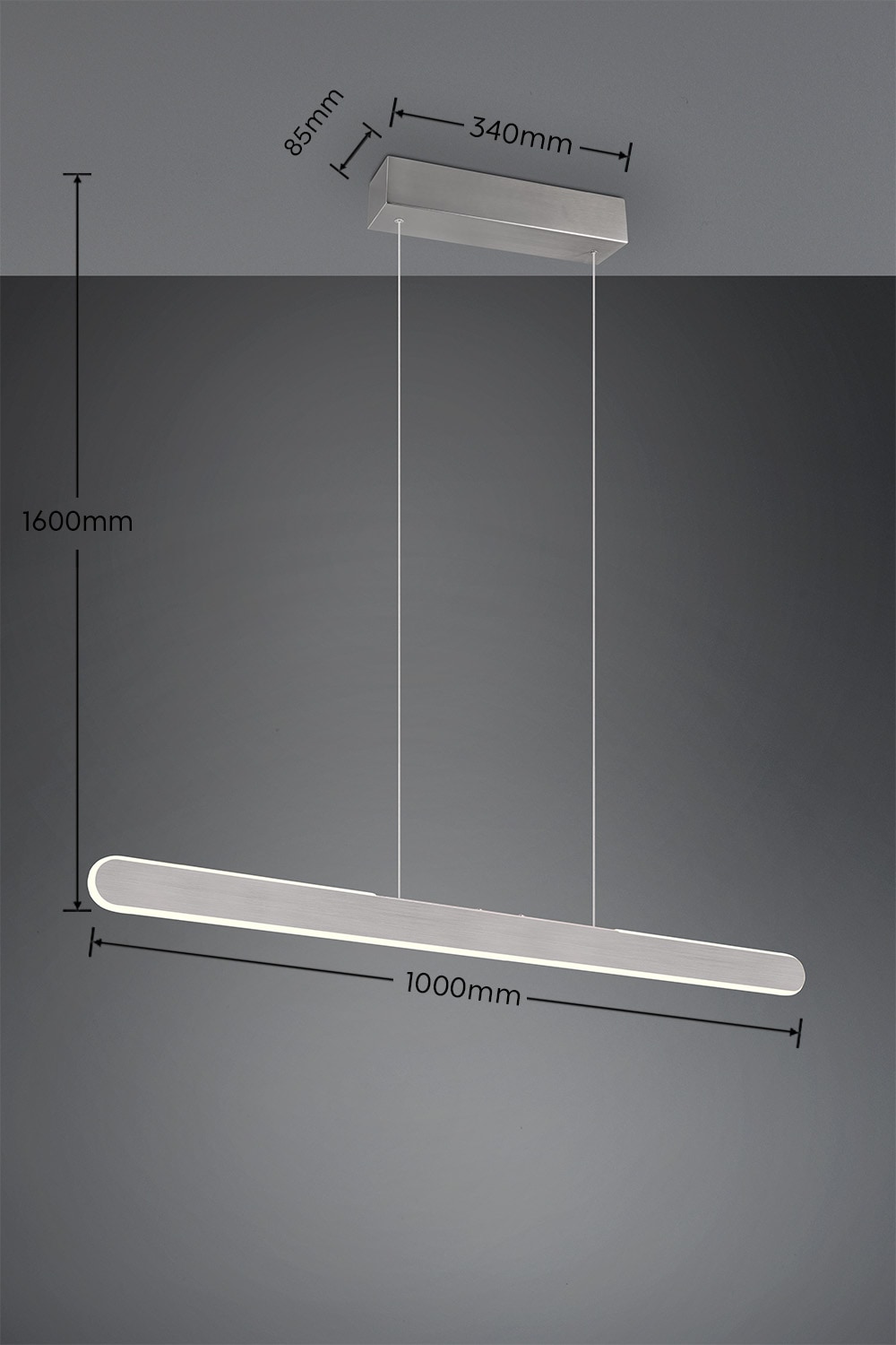 TRIO Leuchten LED Pendelleuchte »HELIOS, bis 150 cm höhenverstellbare LED Hängelampe 28W 3300 Lumen« LED-Board 1 Stk. warmweiß - kaltweiß CCT warmweiß-kaltweiß 2700-6500K, dimmbar Touch Sensor, up+down light