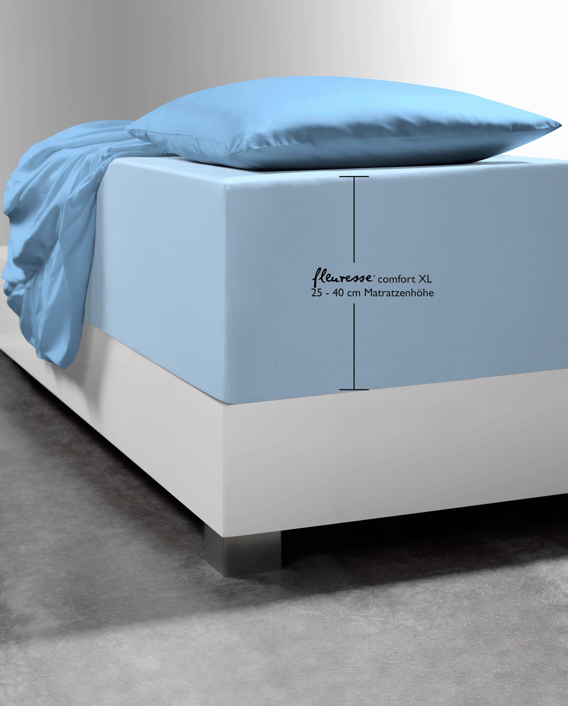 fleuresse Spannbettlaken »Comfort XL« Mako-Jersey, für Matratzen bis 40 cm Höhe, Bettlaken, Spannbetttuch
