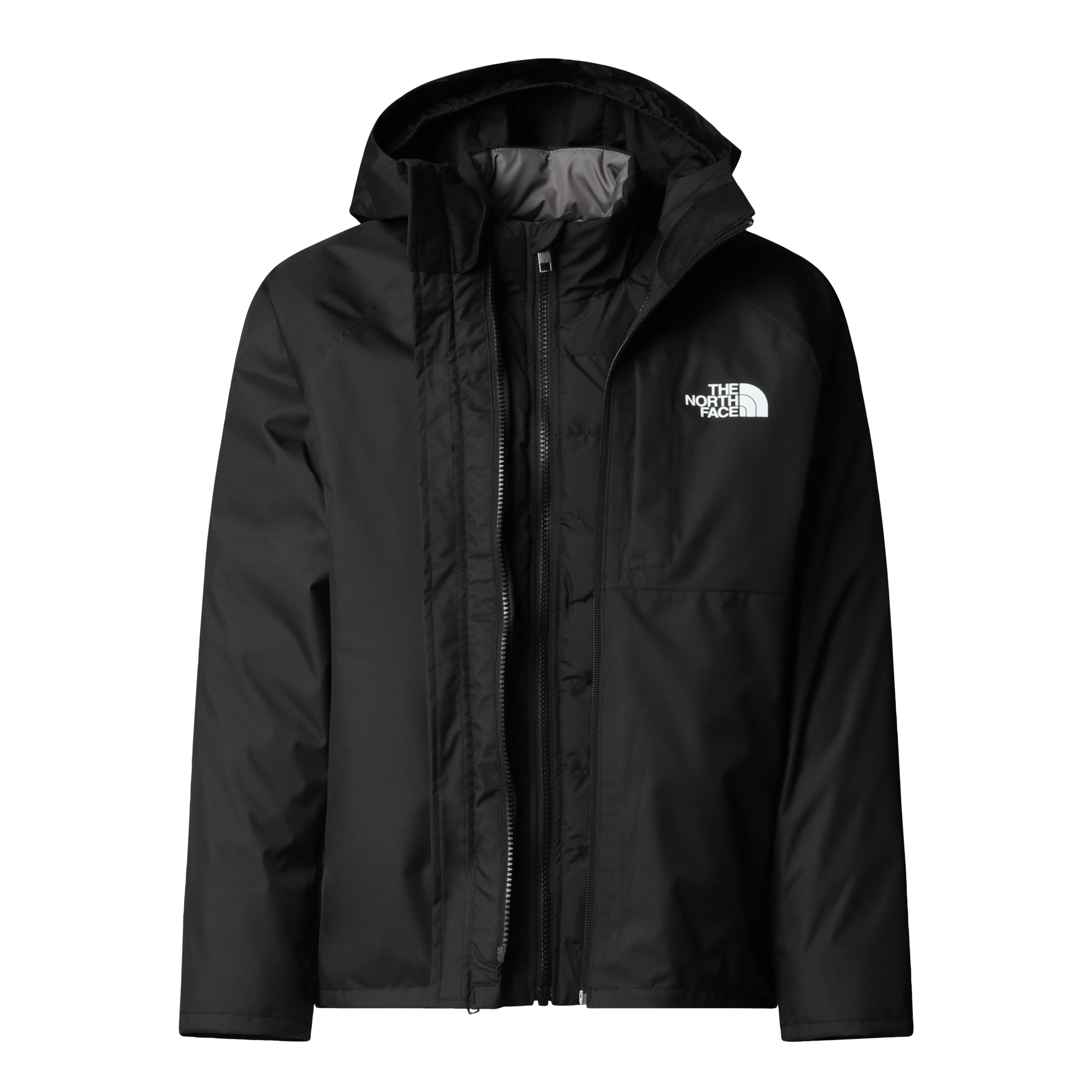 The North Face Funktionsjacke mit isolierter Innenjacke, mit dreiteiliger Kapuze, mit Raglanärmeln