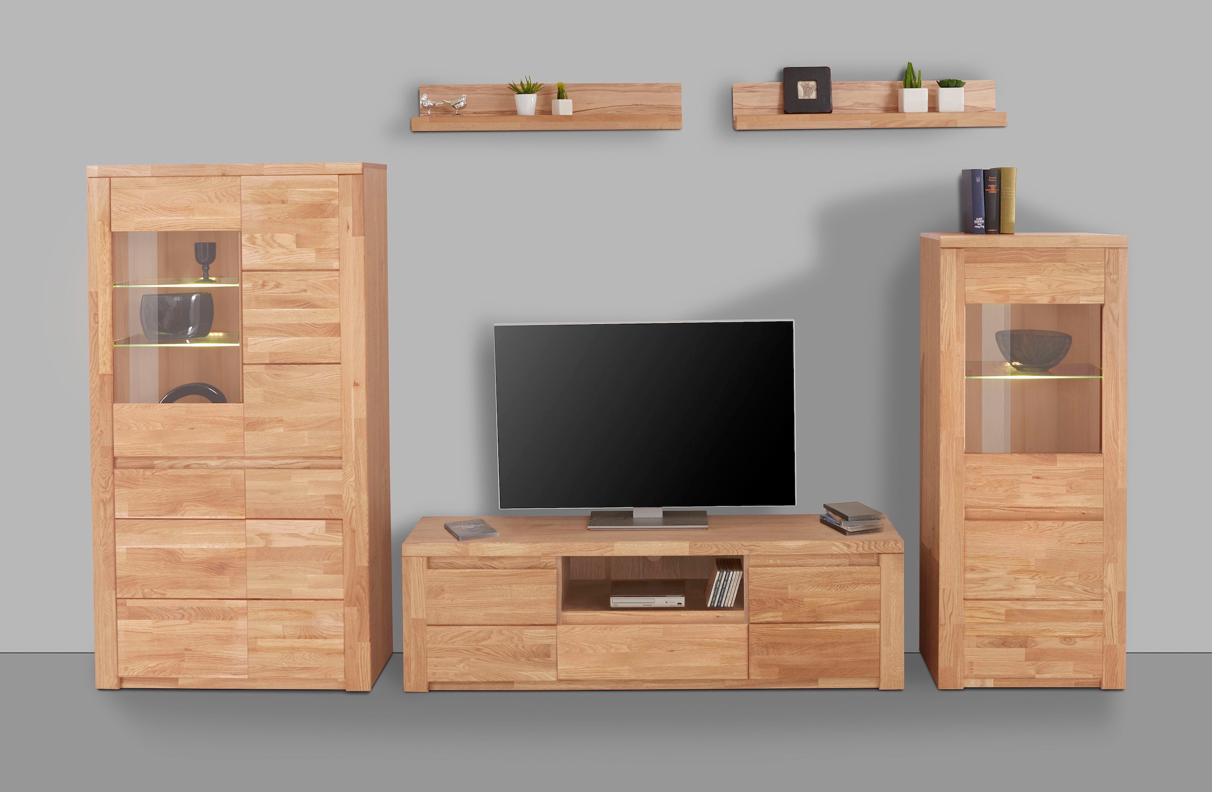 Home affaire Wohnwand »Burani«, (Set, 4 St.), teilmassives Holz