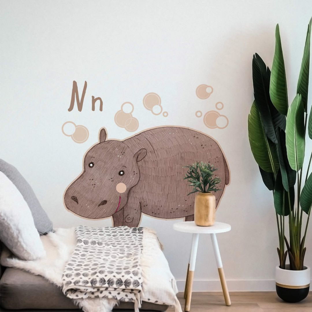 Wall-Art Wandtattoo »Nilpferd Hippo Buchstabe N«, (1 St.) auf Rechnung  bestellen