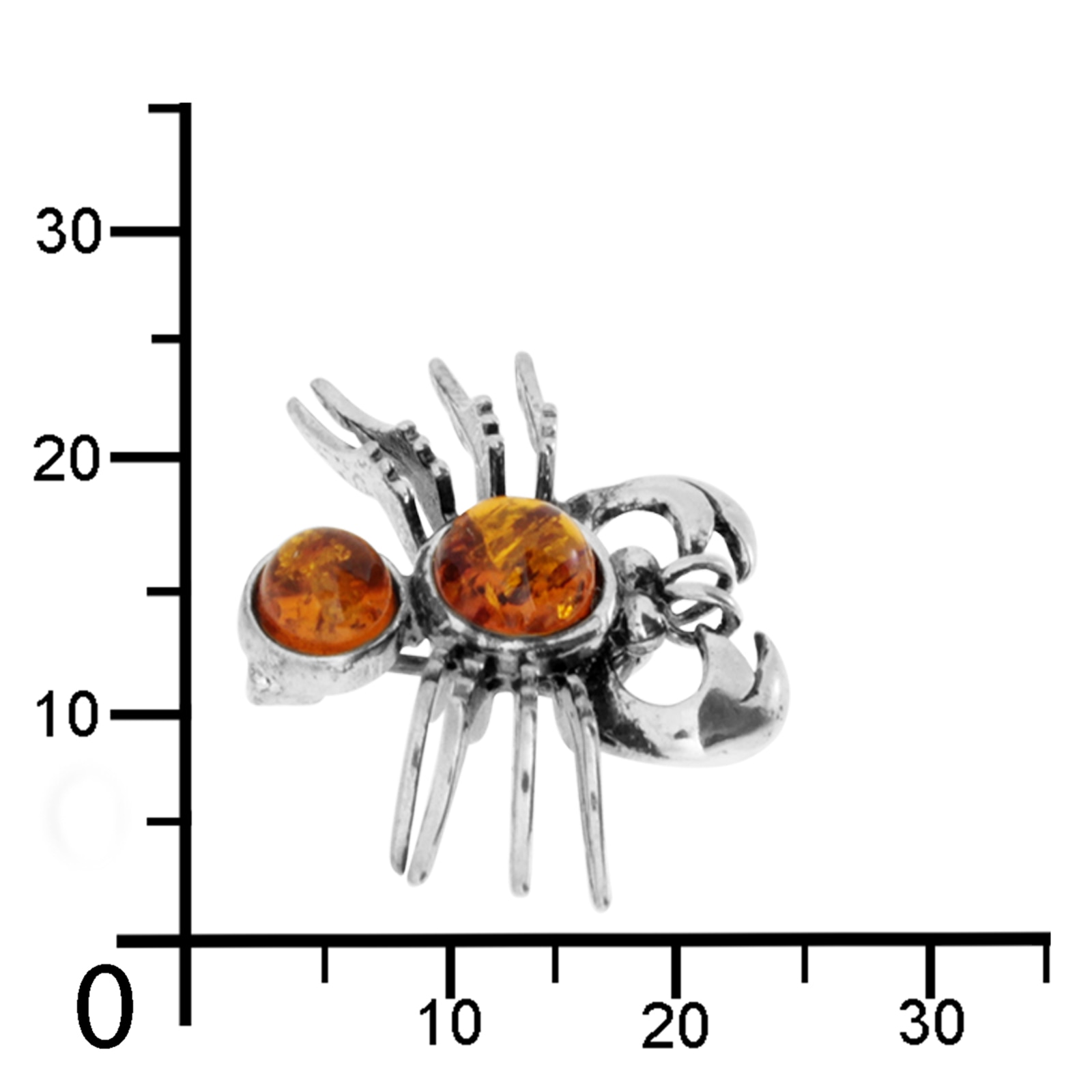 OSTSEE-SCHMUCK Brosche »- Krebs - Silber 925/000 - Bernstein«