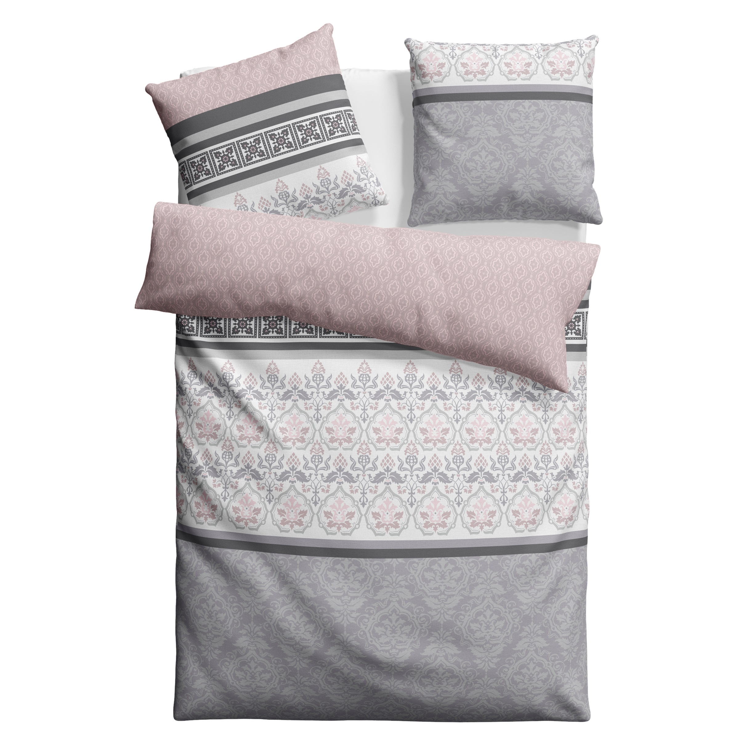 Home affaire Bettwäsche »Cremona in Renforcé, Biber (Flanell) und PolyCotton Qualität, romantisch, verspielte Ornamente, geeignet im Winter & Sommer, Landhausstil«, (2 tlg.)