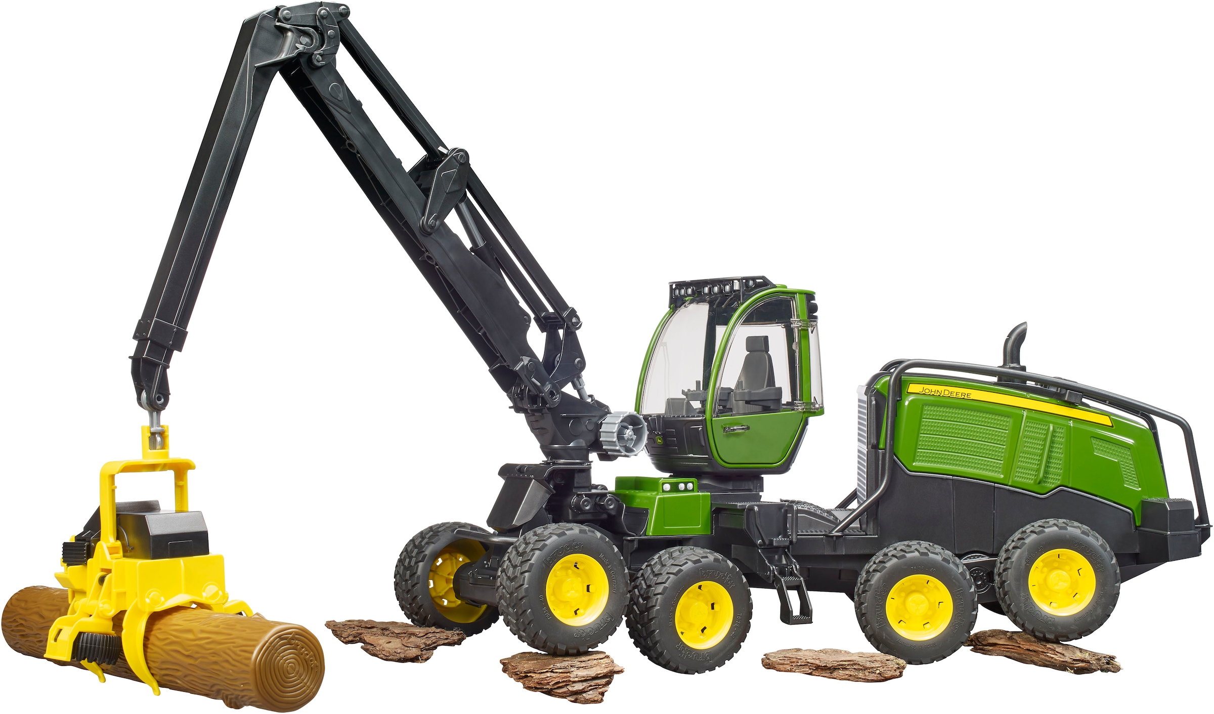 Bruder® Spielzeug-Forstmaschine »John Deere 1270G Harvester mit 1 Baumstamm (02135)« Made in Europe
