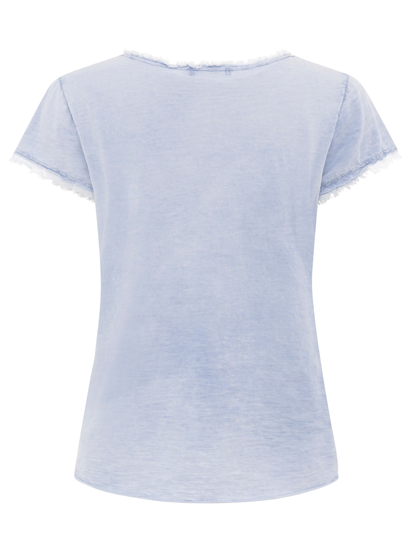 Zwillingsherz T-Shirt »"Positive Mind"«, V-Ausschnitt, Kurzarm, Used-Look, Baumwolle, ausgefranste Kanten