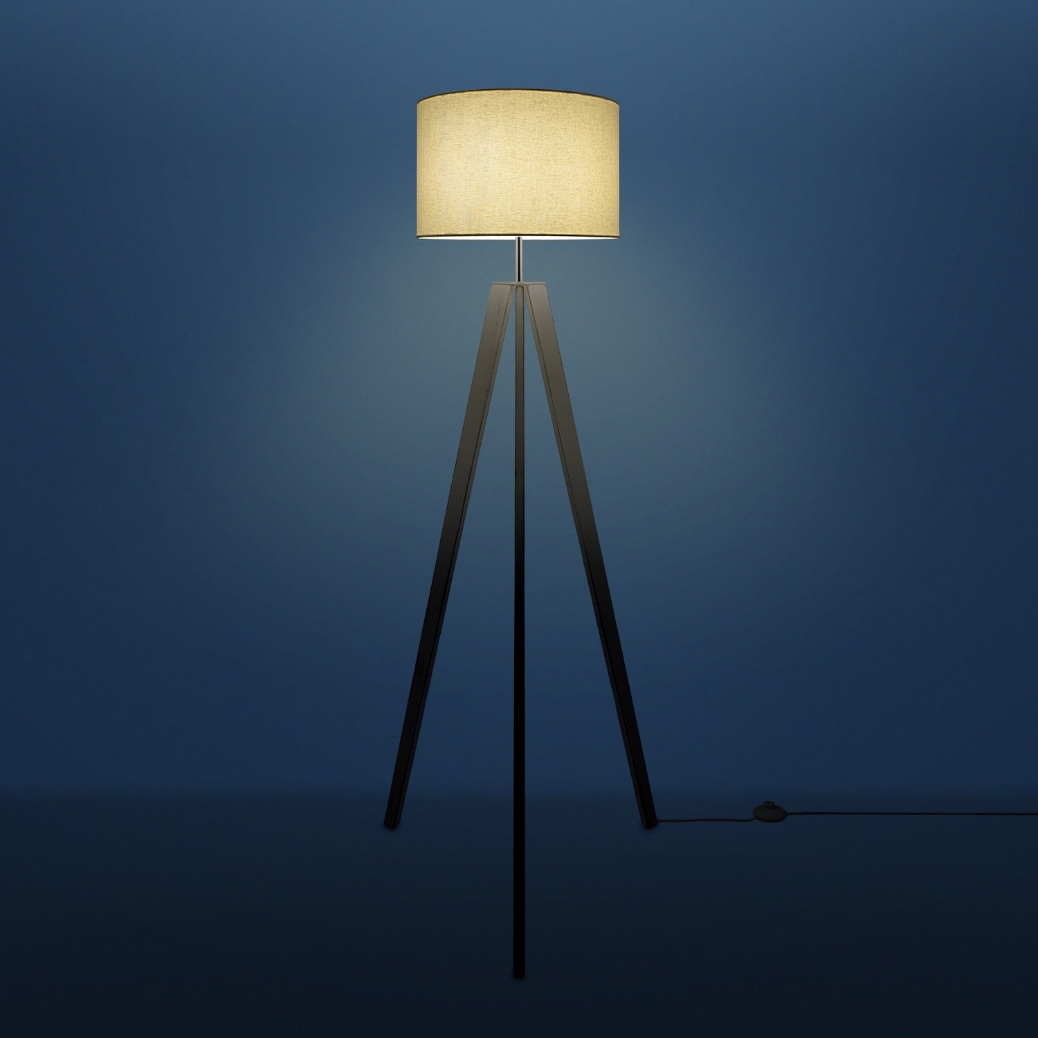 LED online Stehlampe Home Wohnzimmer Vintage Paco kaufen Lampe E27 Stehlampe | Skandinavischer Color«, 1 Jahren »Canvas uni mit flammig-flammig, XXL Stil 3 Garantie Fuß