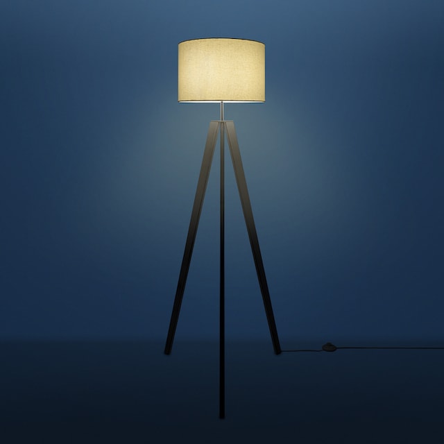 Paco flammig-flammig, Stehlampe LED Color«, Fuß Wohnzimmer mit uni Jahren kaufen Lampe E27 3 Home Skandinavischer »Canvas XXL 1 | online Stehlampe Stil Vintage Garantie