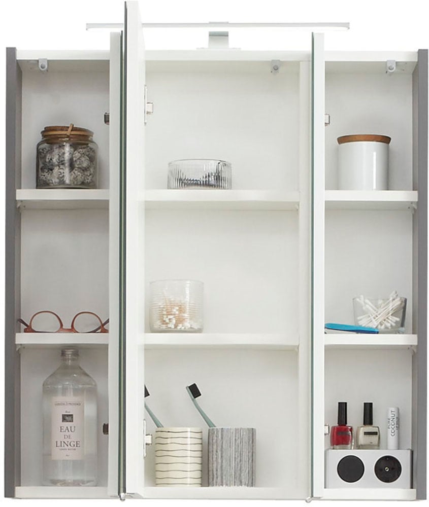 Saphir Badmöbel-Set »Quickset 5-teilig, Waschbeckenunterschrank mit LED-Spiegelschrank« 6 Stk. tlg.