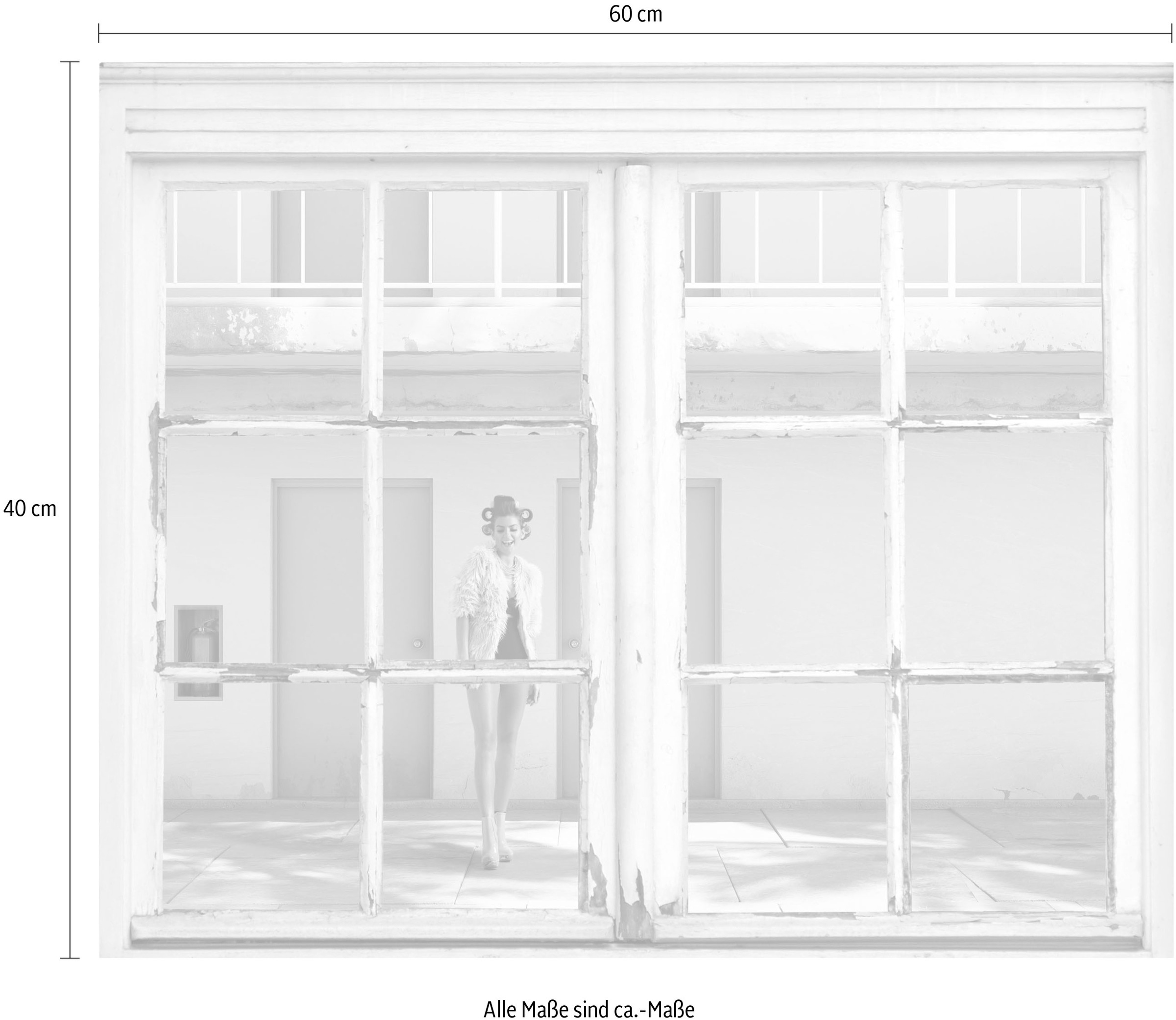 queence Wandsticker »Frau vor Hauswand« Wandsticker, Wandbild, selbstklebend, Frau