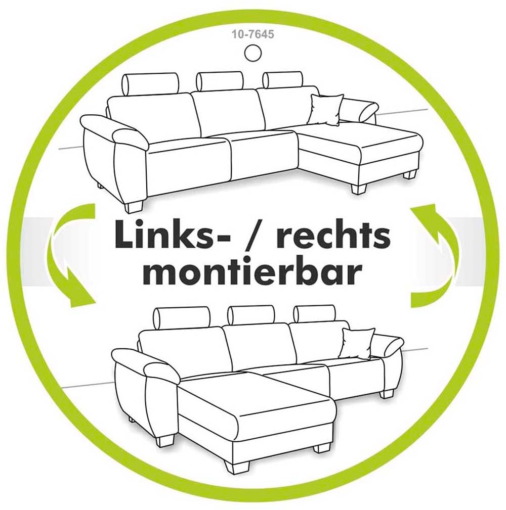 Jockenhöfer Gruppe Wohnlandschaft »Abby, inklusive Bettfunktion«, Bettkasten/Stauraum, Ottomane links oder rechts montierbar