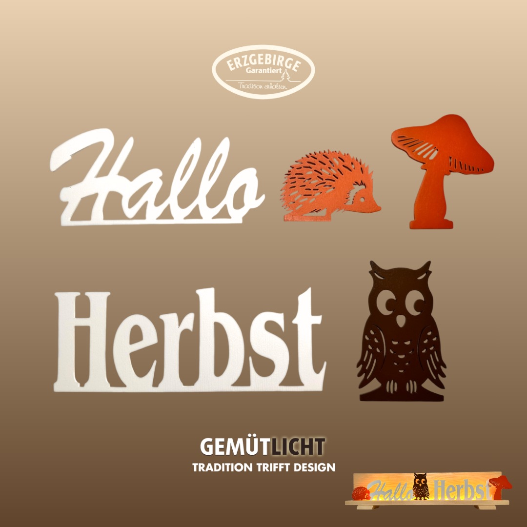 Weigla Dekofigur »Figurenset "Herbst" für WEIGLA Dekosockel, aus Holz« Erzgebirge garantiert, Innendeko für den Herbst