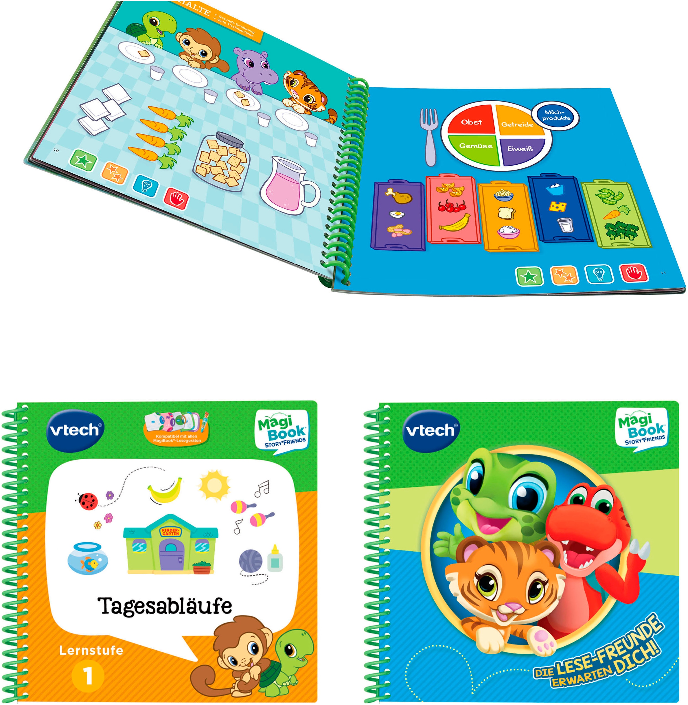Vtech® Kinderbuch »Magibook Story'Friends inkl. Buch Tagesabläufe Lernstufe 1«