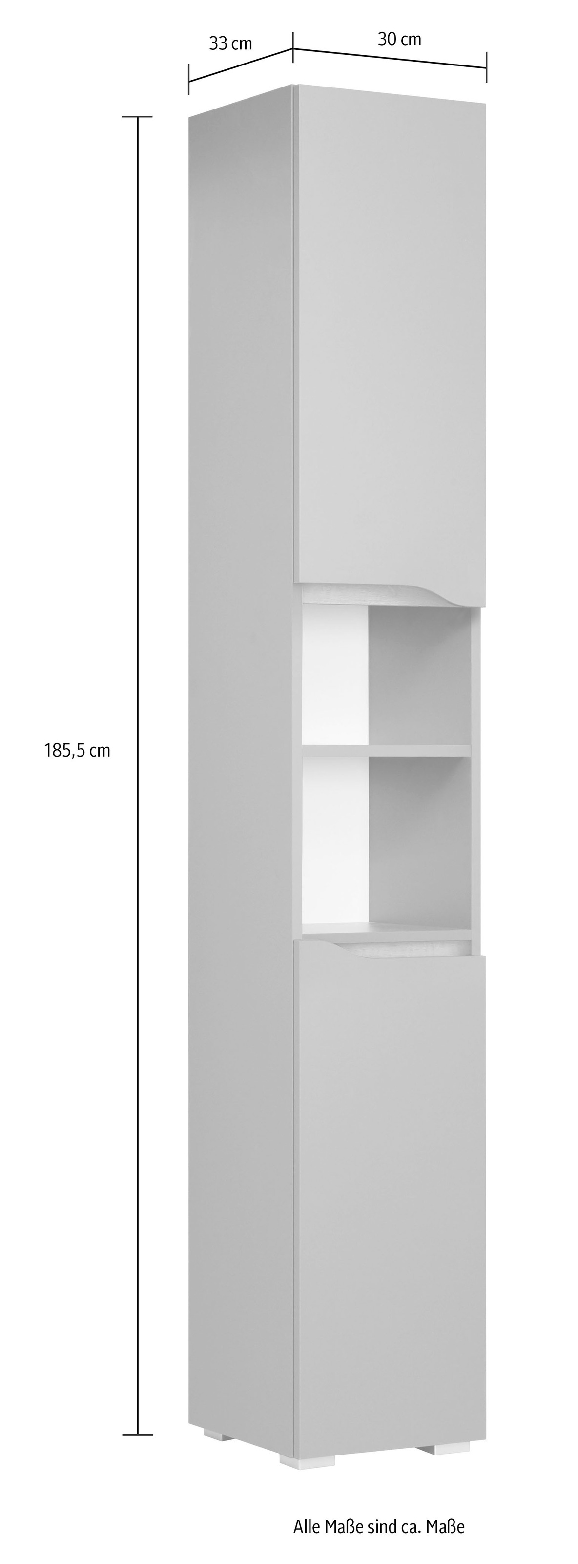 Saphir Badmöbel-Set »Quickset 5-teilig, Waschbeckenunterschrank mit LED-Spiegelschrank«, (5 St.), Hochschrank, Unterschrank, Hängeschrank, inkl. Türdämpfer, 9 Türen