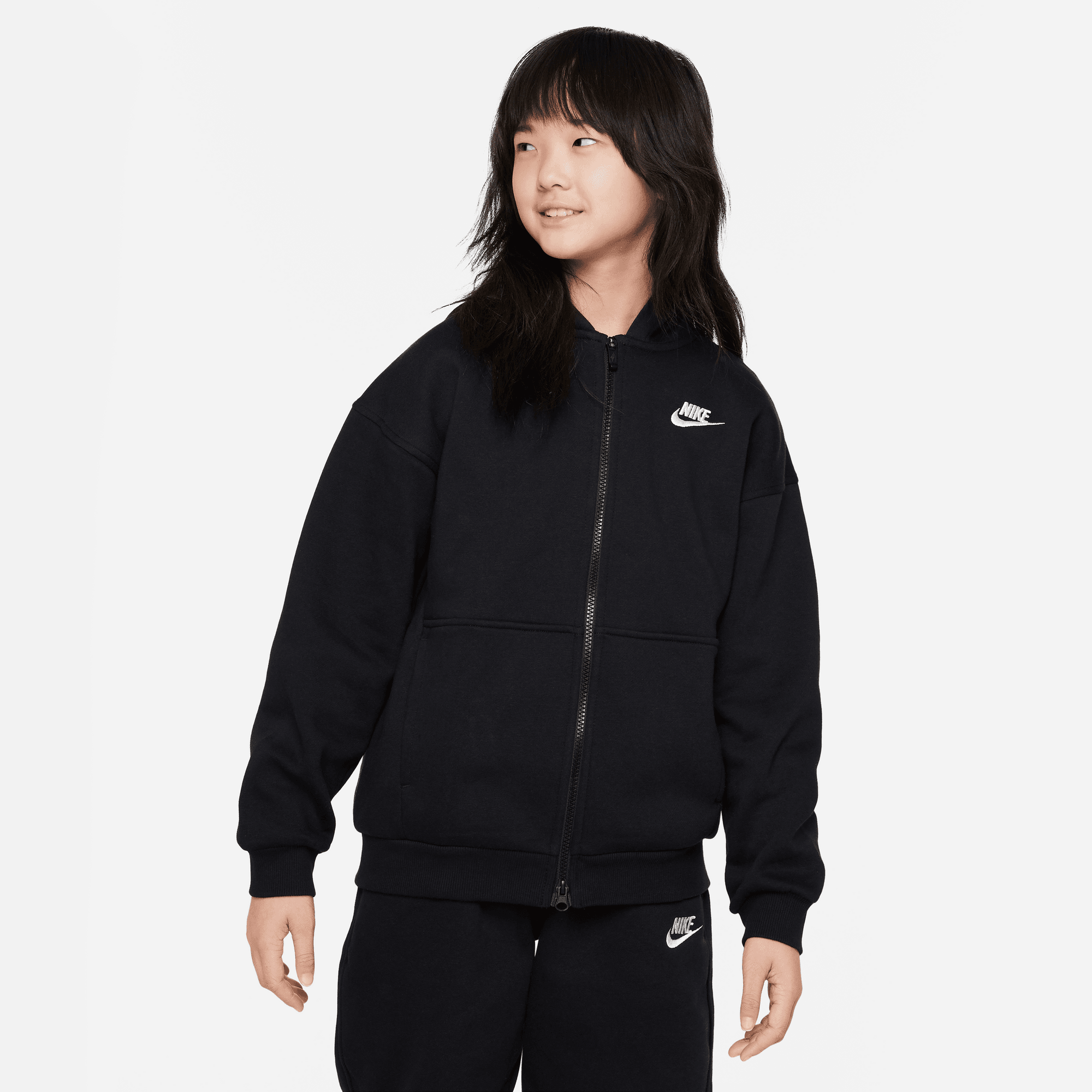 Kapuzensweatjacke »CLUB FLEECE BIG KIDS' (GIRLS') OVERSIZED FULL-ZIP HOODIE«