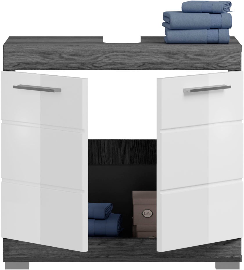 INOSIGN Badmöbel-Set »Siena, 2 teilig, inklusive LED Beleuchtung, bestehend aus:«, (Set, 2 St.), Waschbeckenunterschrank, Spiegelschrank, LED Badaufsatzleuchte