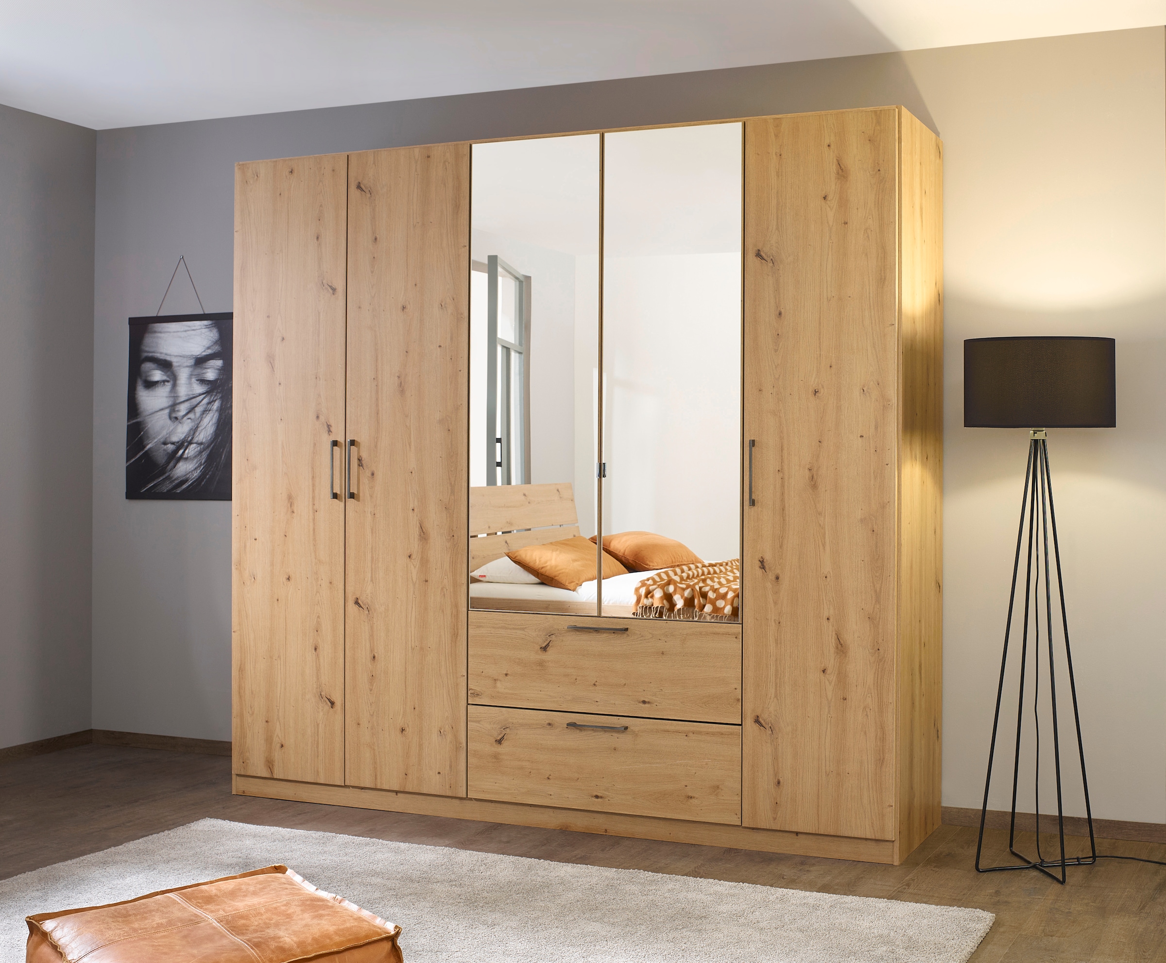 INOSIGN BY RAUCH Schlafzimmer-Set »Komplettschlafzimmer Schlafzimmer Challenger (Set 4-teilig)«, Schrank 2 Breiten, Bett 3 Breiten, 2 Nachttische MADE IN GERMANY