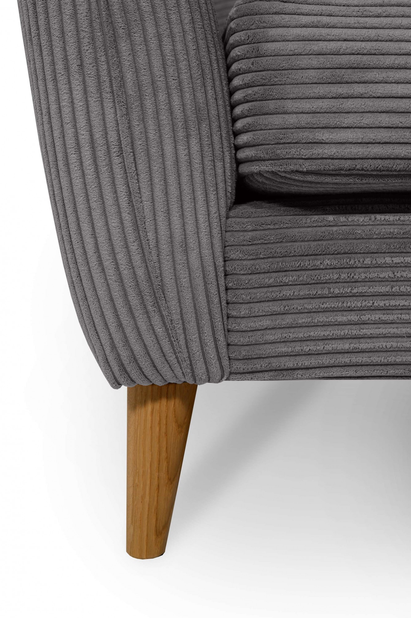 Home affaire 3-Sitzer »MARSEILLE 3er Sofa 206 cm, Cord, Flachgewebe, Struktur, Webstoff« Massivholzbeine Eiche, Landhausstil, Wellenunterfederung