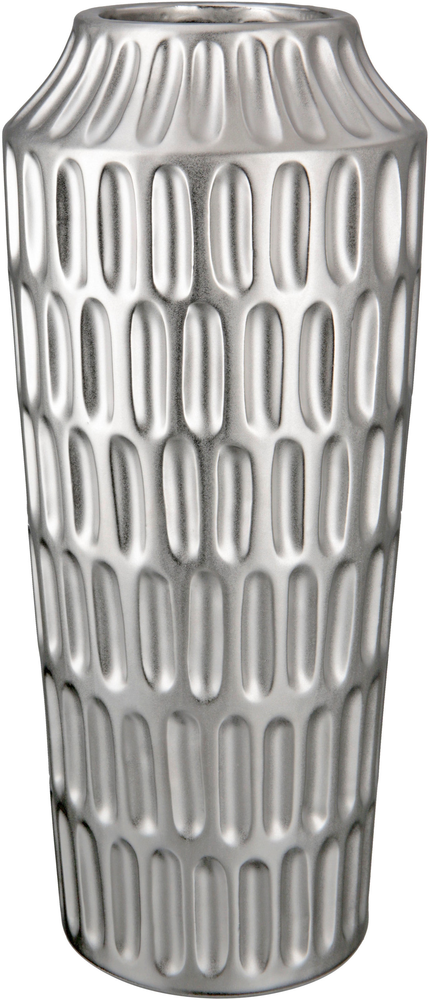 Tischvase »Metallico, Höhe ca. 37 cm«, (1 St.), dekorative Vase aus Keramik, Blumenvase