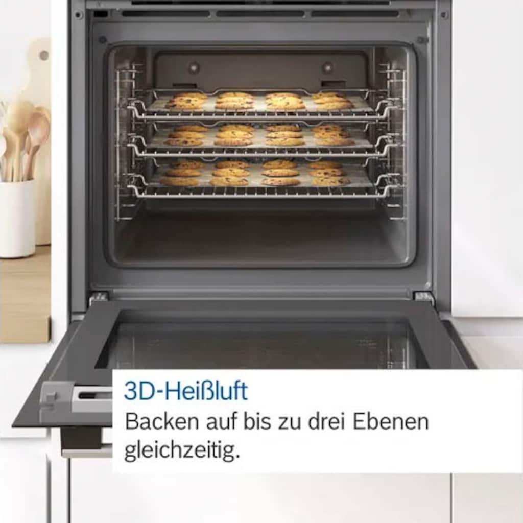 BOSCH Backofen-Set »HBD631CS61«, HBA537BS0, mit Teleskopauszug nachrüstbar, ecoClean Direct