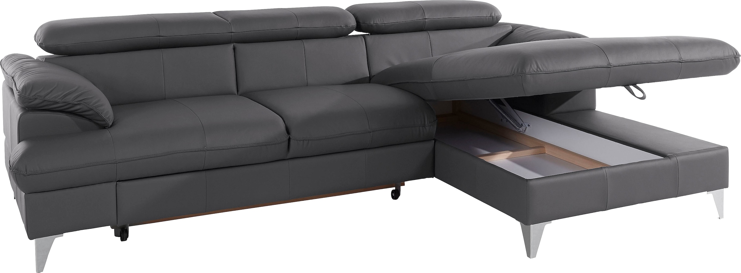 COTTA Polstergarnitur »Caluso L-Form«, (2 tlg.), Set bestehend aus: Ecksofa mit Kopfteilverstellung & Hocker