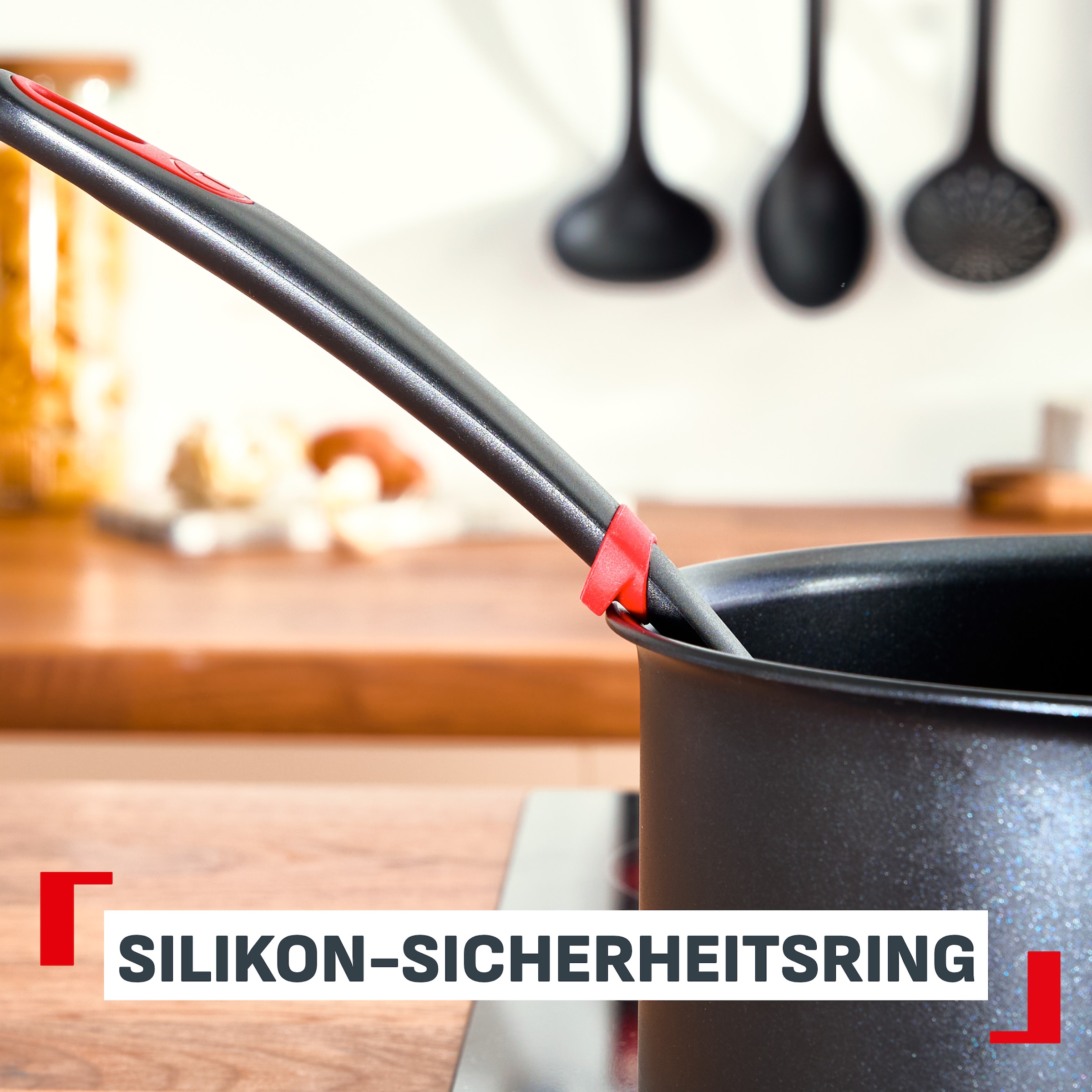 Tefal Kochbesteck-Set »Ingenio+« Silikon-Sicherheitsring, hitzebeständig bis 230°C, spülmaschinenfest