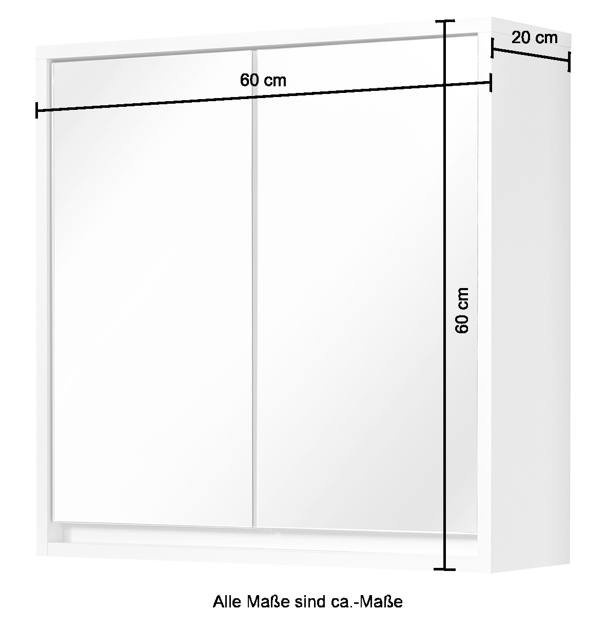 welltime Spiegelschrank »Santorin«, Badezimmerschrank 2-türig, 60x60x20 cm,  weiß online kaufen | mit 3 Jahren XXL Garantie
