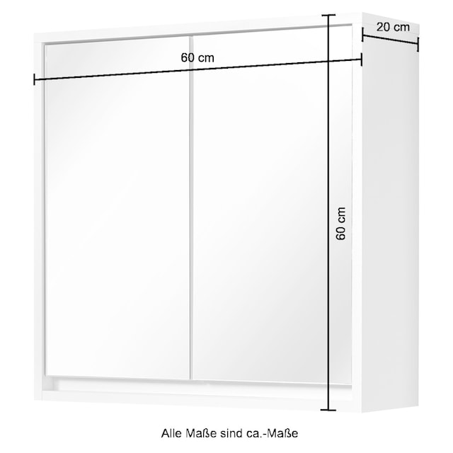 welltime Spiegelschrank »Santorin«, Badezimmerschrank 2-türig, 60x60x20 cm,  weiß online kaufen | mit 3 Jahren XXL Garantie