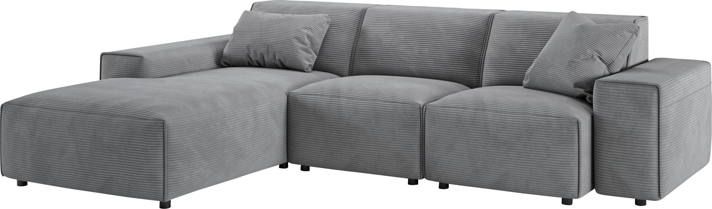 andas Ecksofa »Glimminge L-Form auch in Breitcord, Feincord + Easy care-Bezug,«, Breite 264, Zierkissen