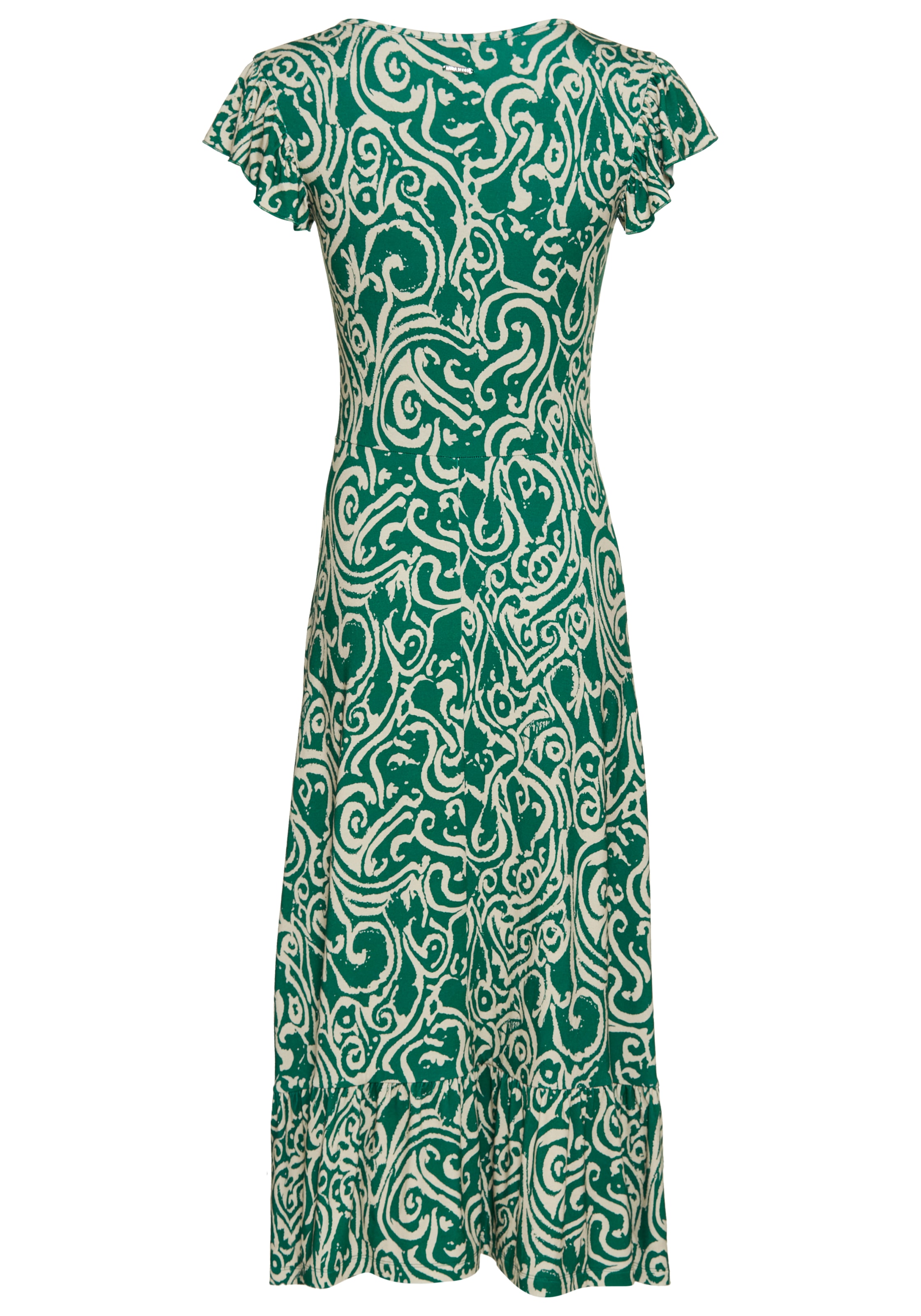 Laura Scott Sommerkleid, mit Alloverdruck & leicht gerafften Flügel-Ärmeln - NEUE KOLLEKTION