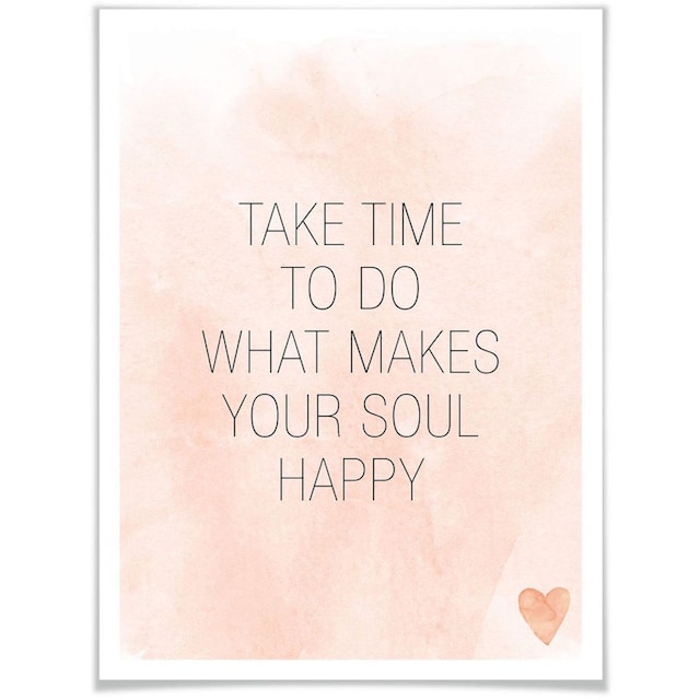 Wall-Art Poster »Take Time«, Schriftzug, (1 St.), Poster, Wandbild, Bild,  Wandposter bequem kaufen