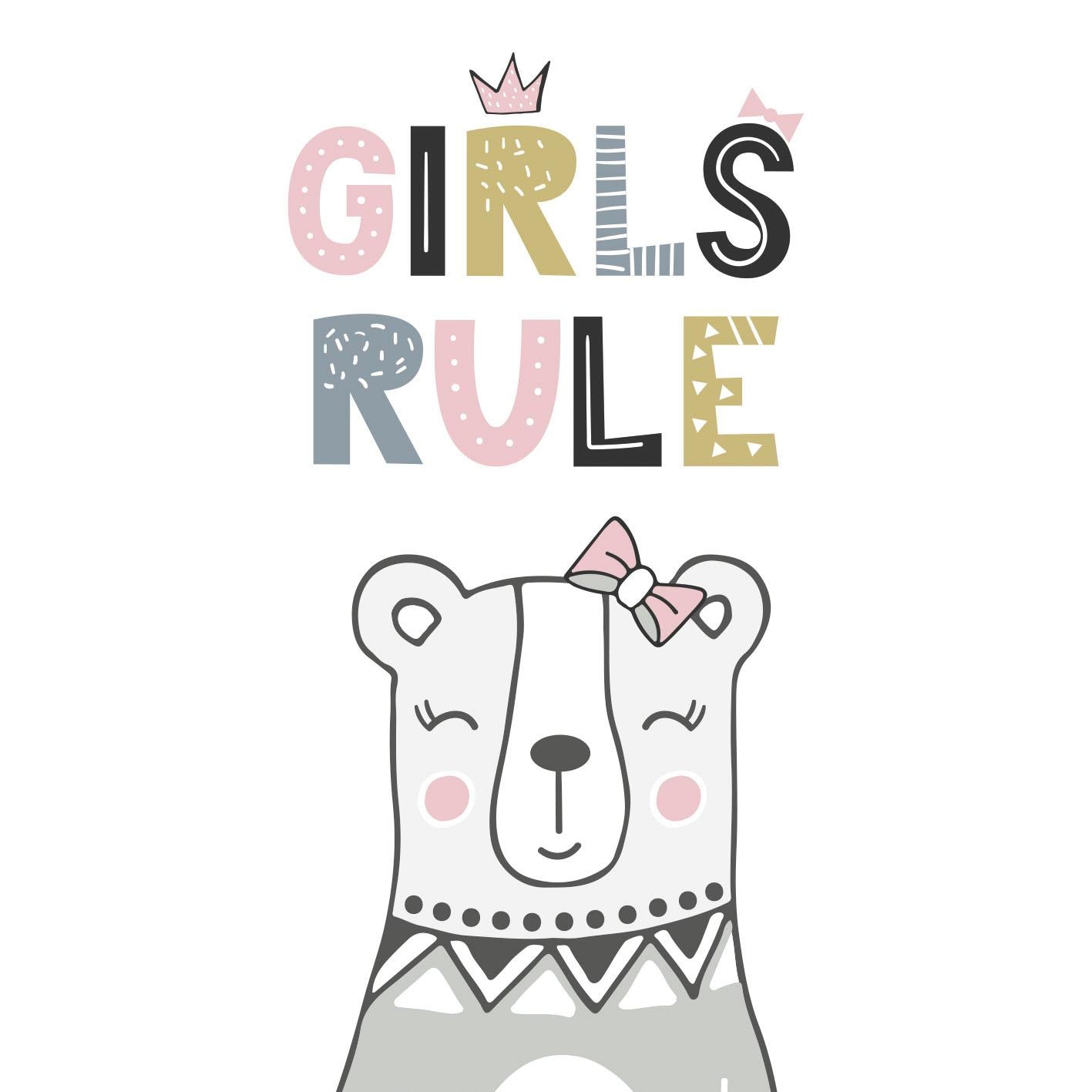 queence Dekokissen »»Girls rule««, Kissenhülle ohne Füllung, 1 Stück