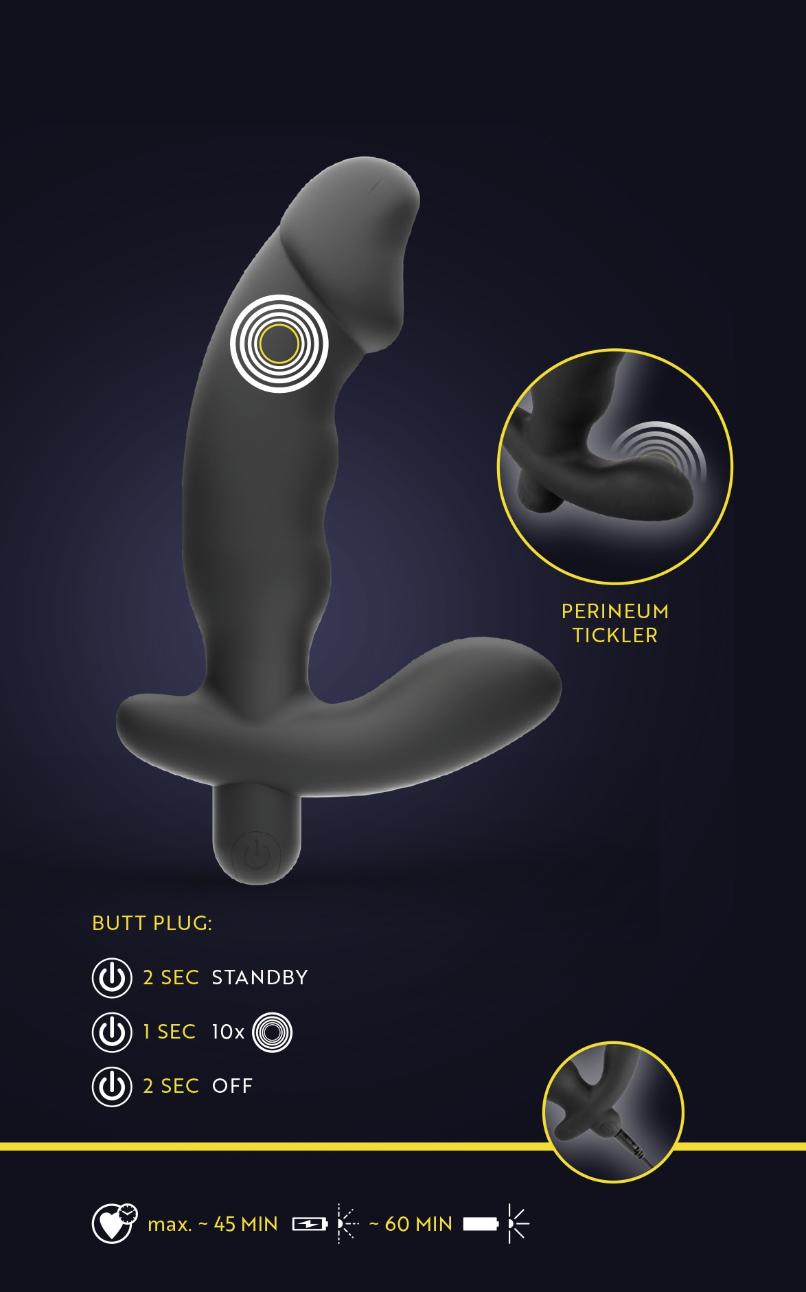ANOS Anal-Stimulator »Prostata-Vibrator C*ck Shaped Butt Plug with Vibration« ()